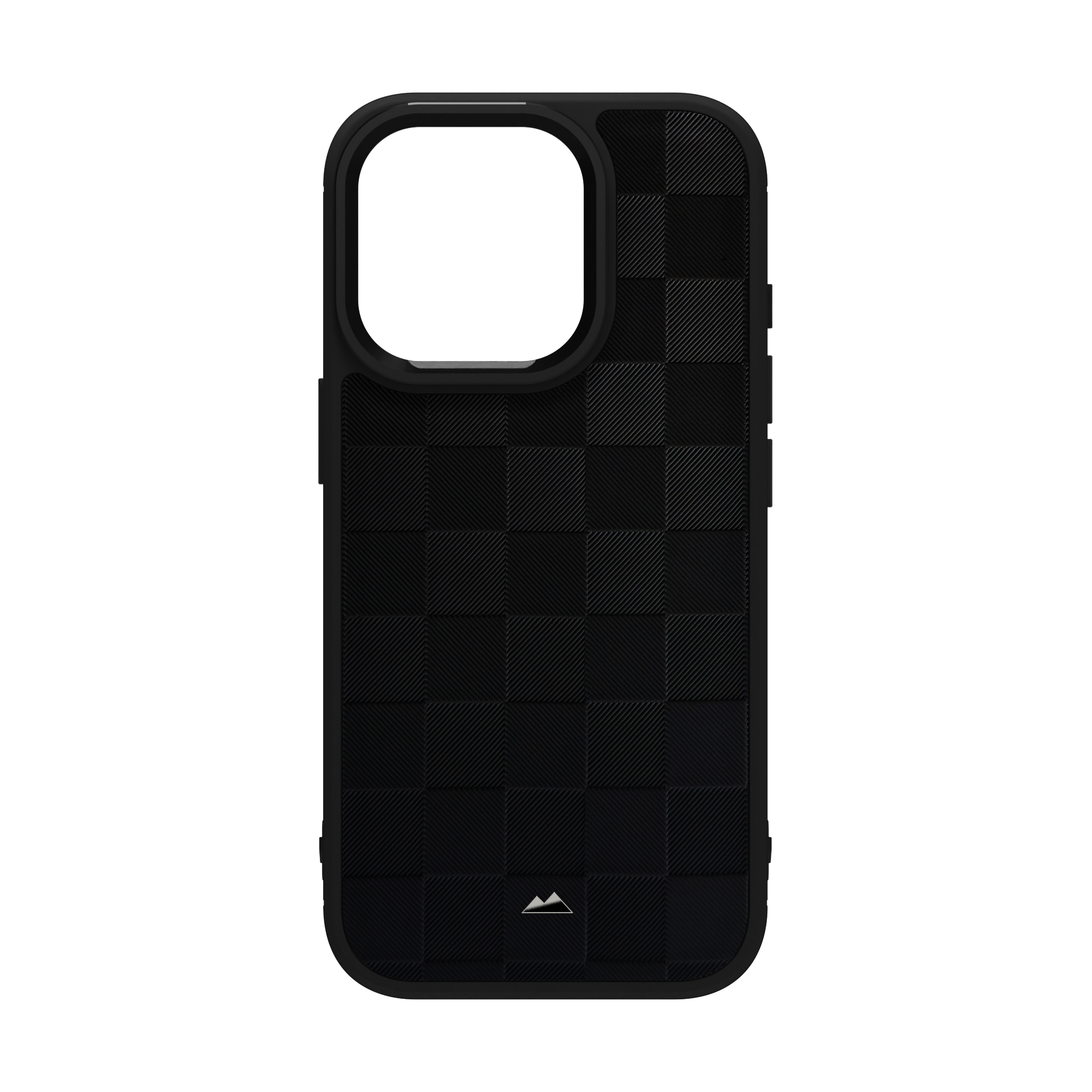 Black Checkered Leather Case for iPhone 16 Pro