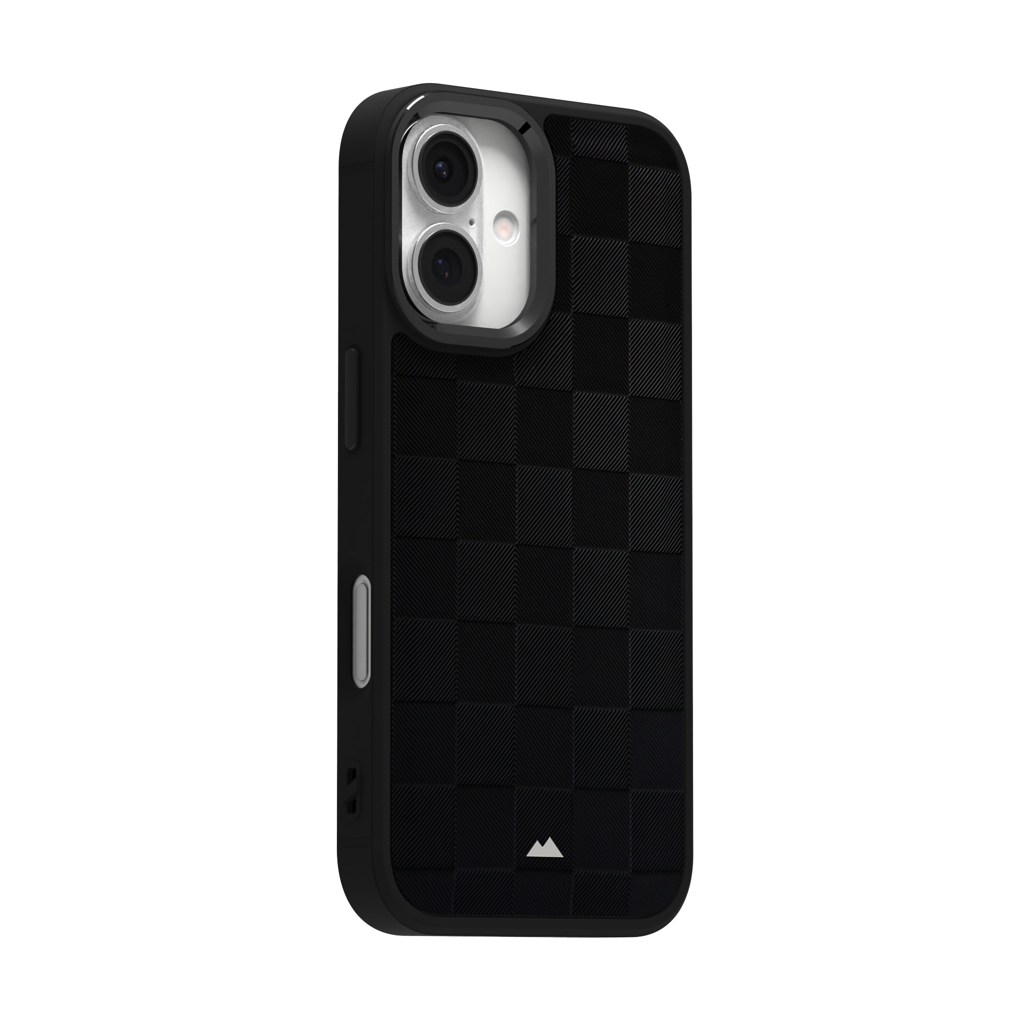 Black Checkered Leather Case for iPhone 16