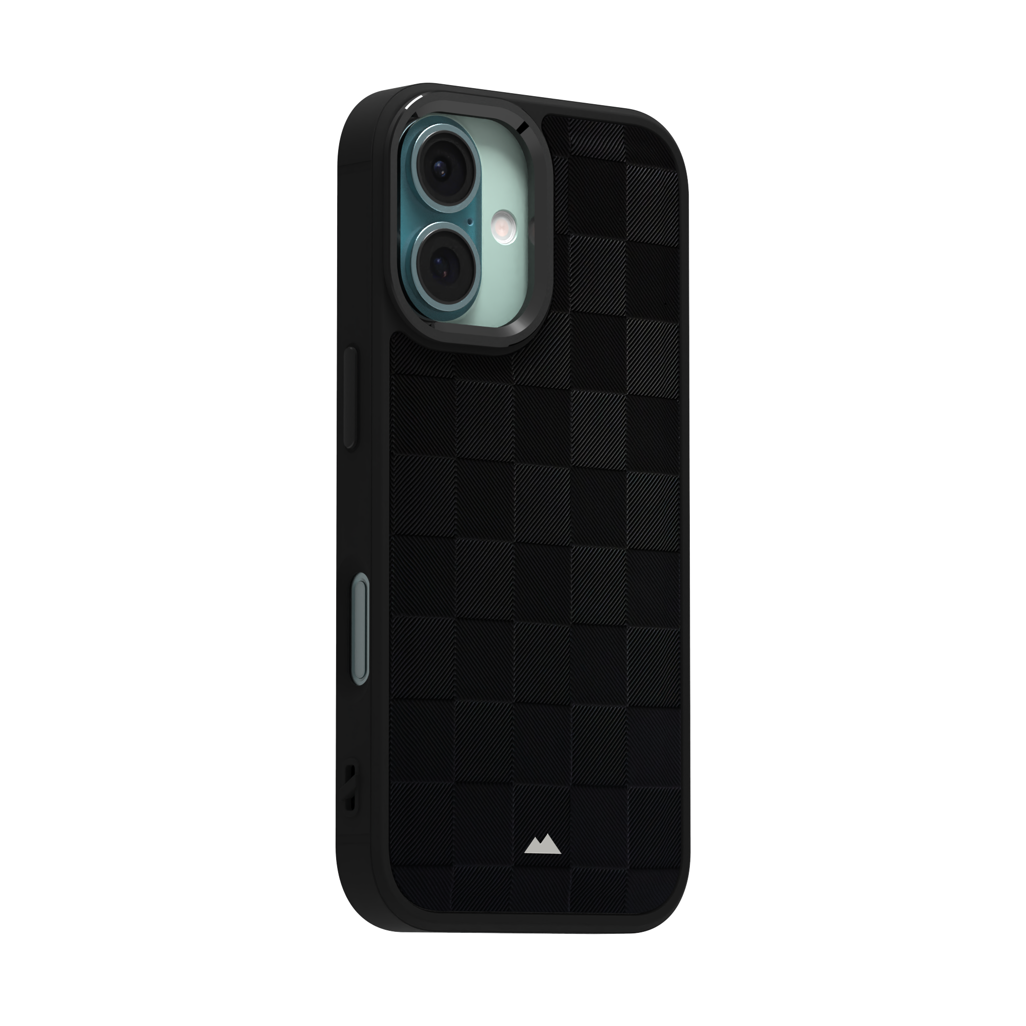 Black Checkered Leather Case for iPhone 16