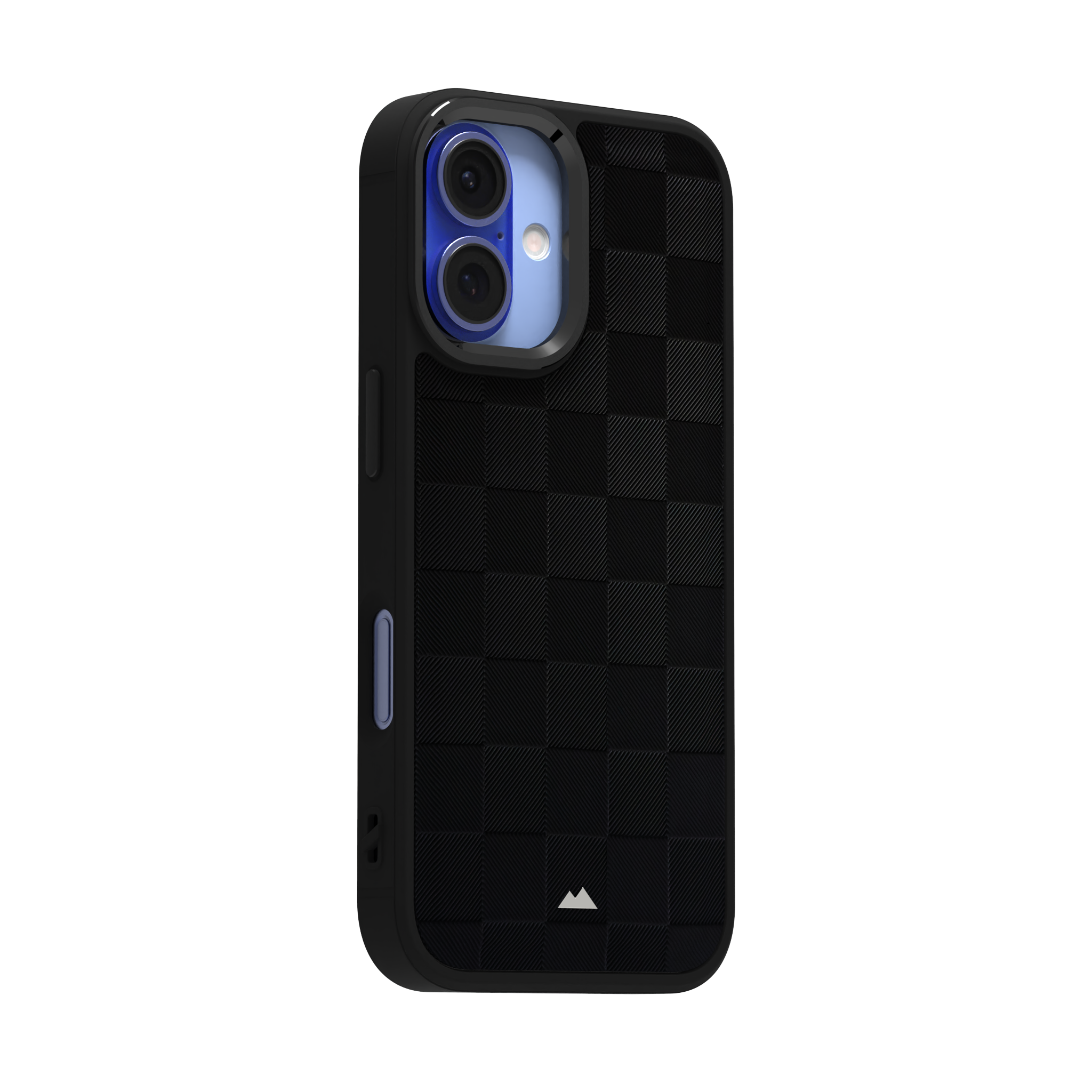 Black Checkered Leather Case for iPhone 16