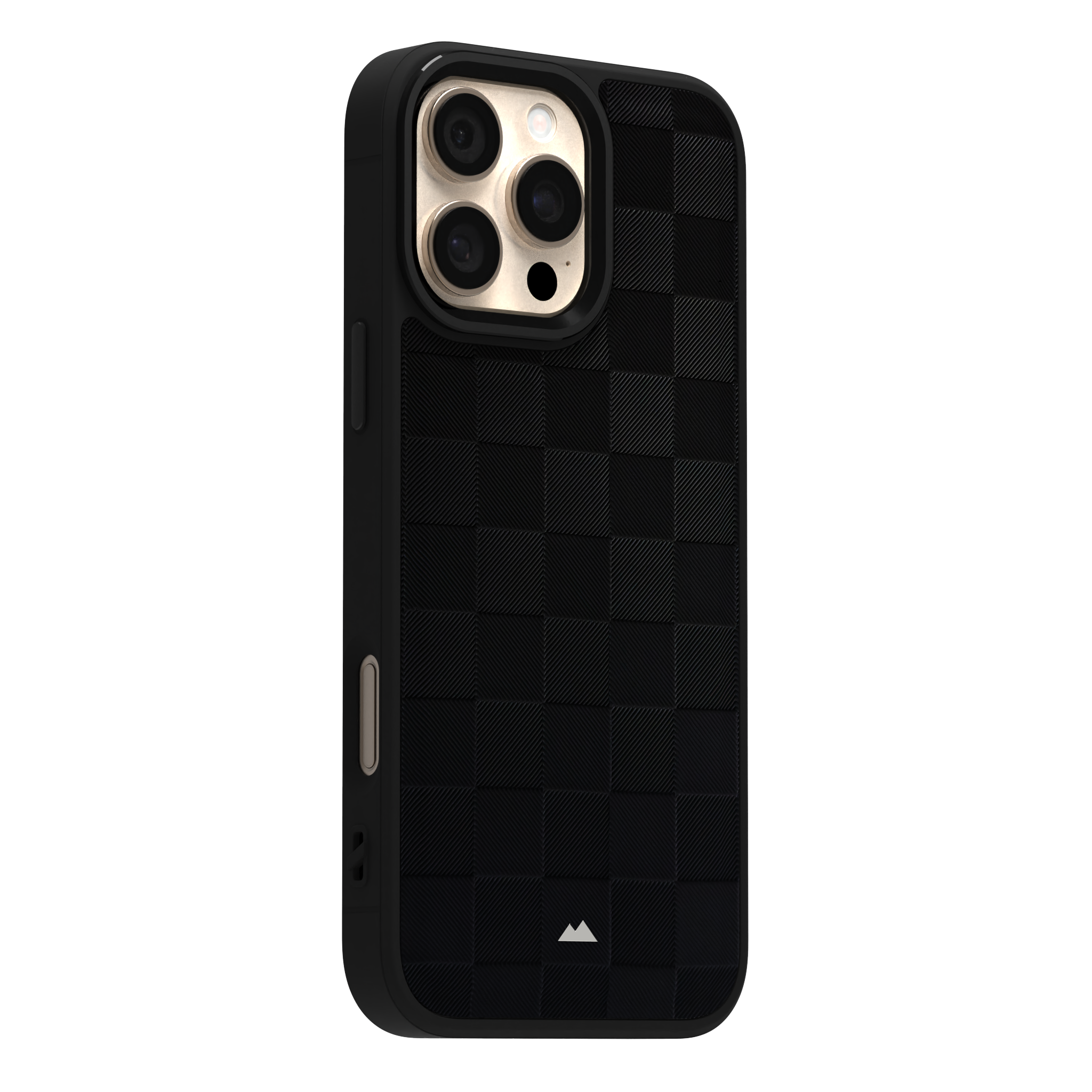 Black Checkered Leather Case for iPhone 16 Pro Max