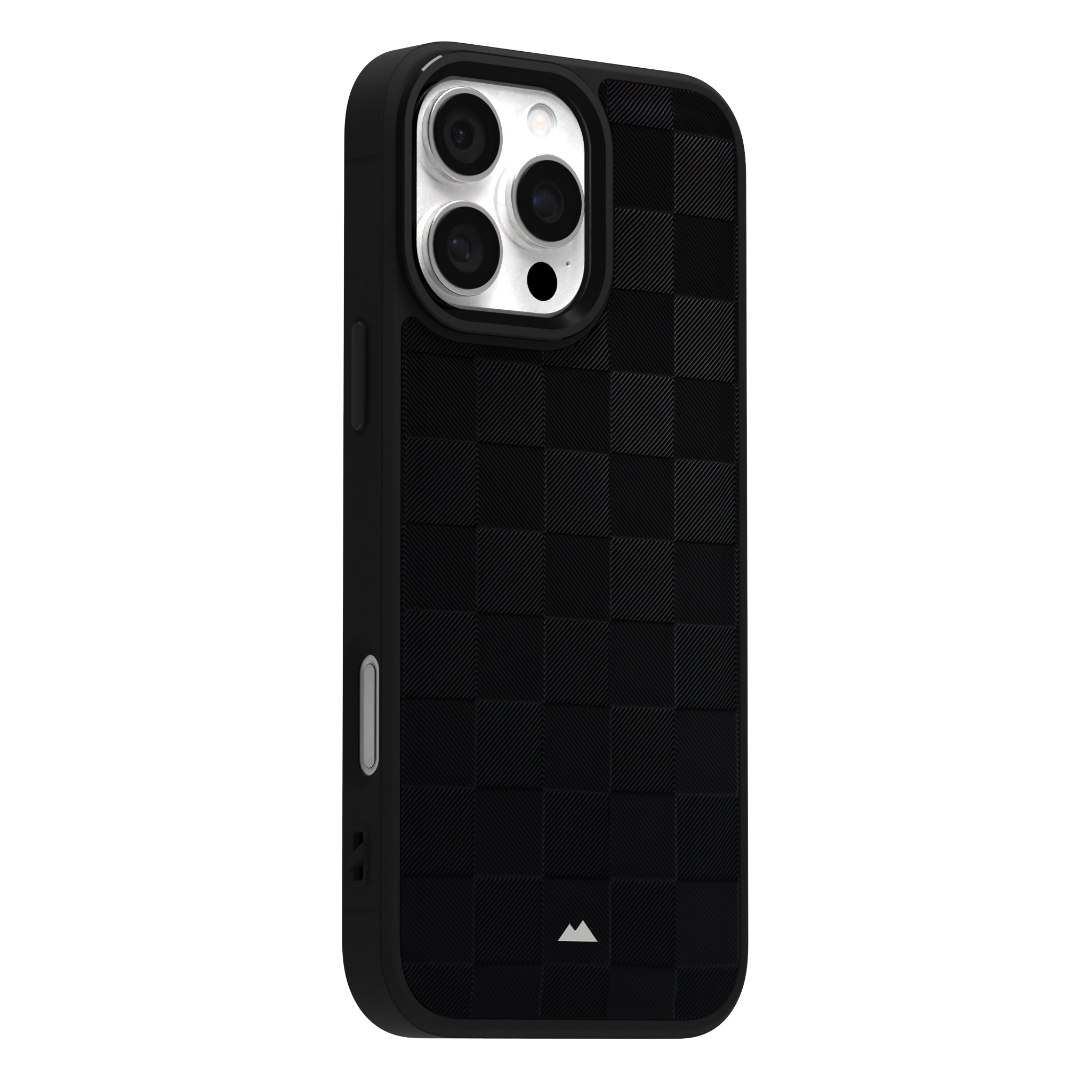 Black Checkered Leather Case for iPhone 16 Pro Max