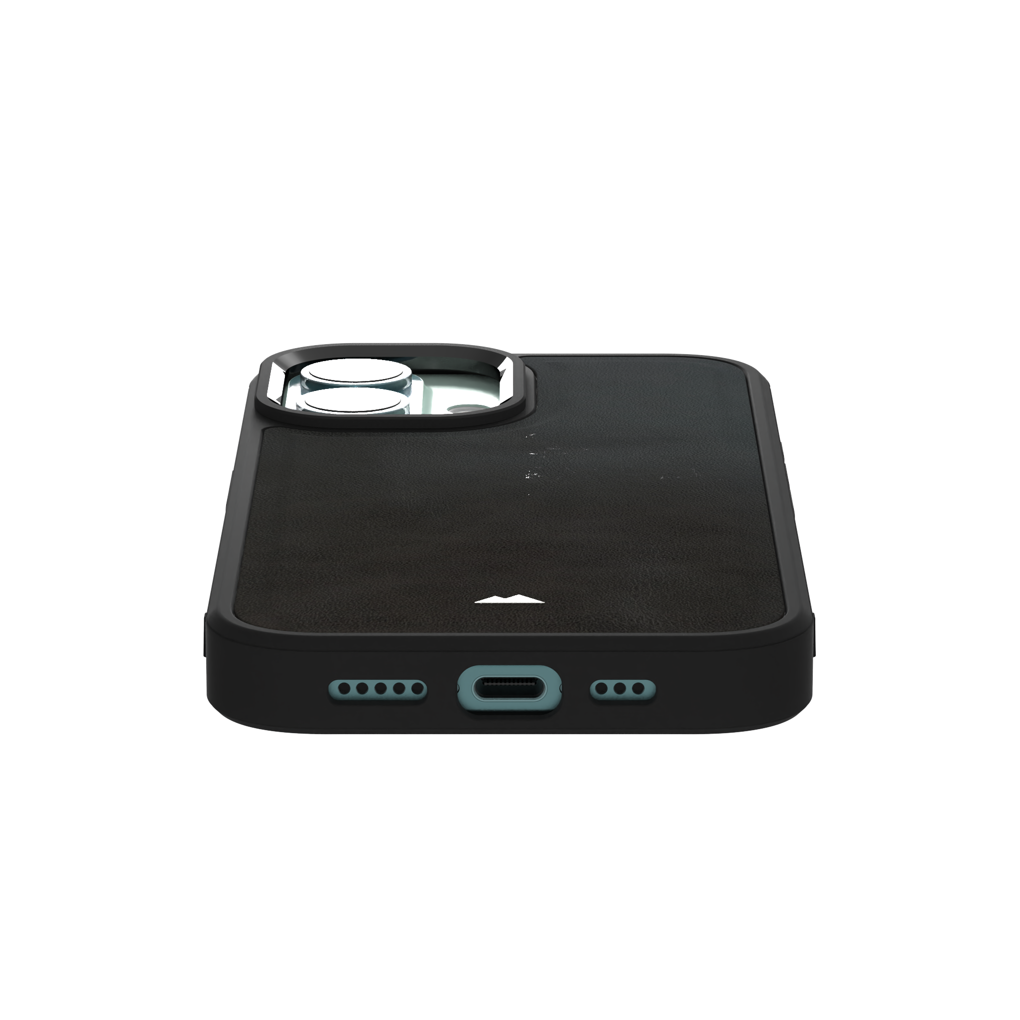 Smudged Grey Leather Case Cover for iPhone 16