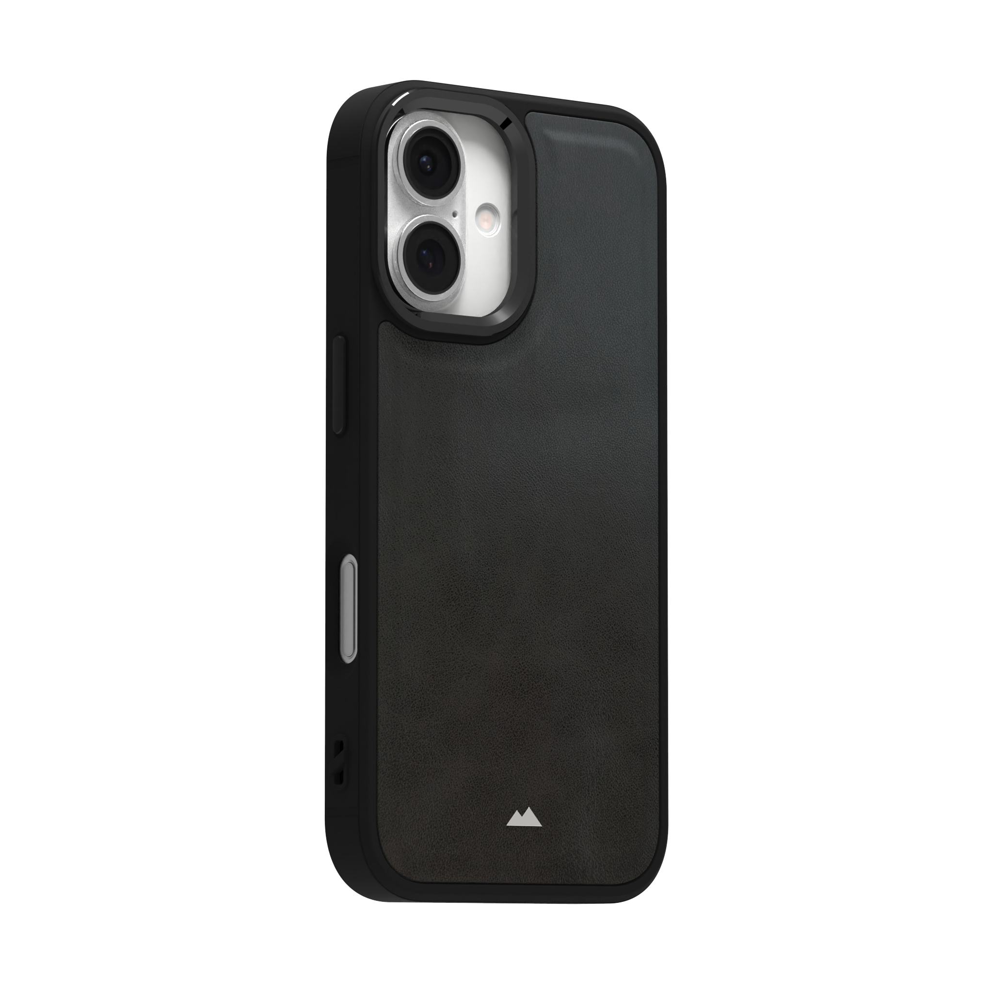 Smudged Grey Leather Case Cover for iPhone 16