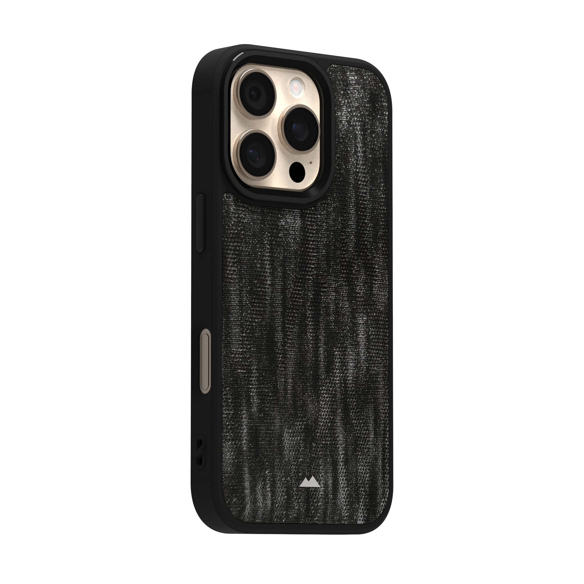 Silver Streaked Black Leather Case Cover for iPhone 16 Pro