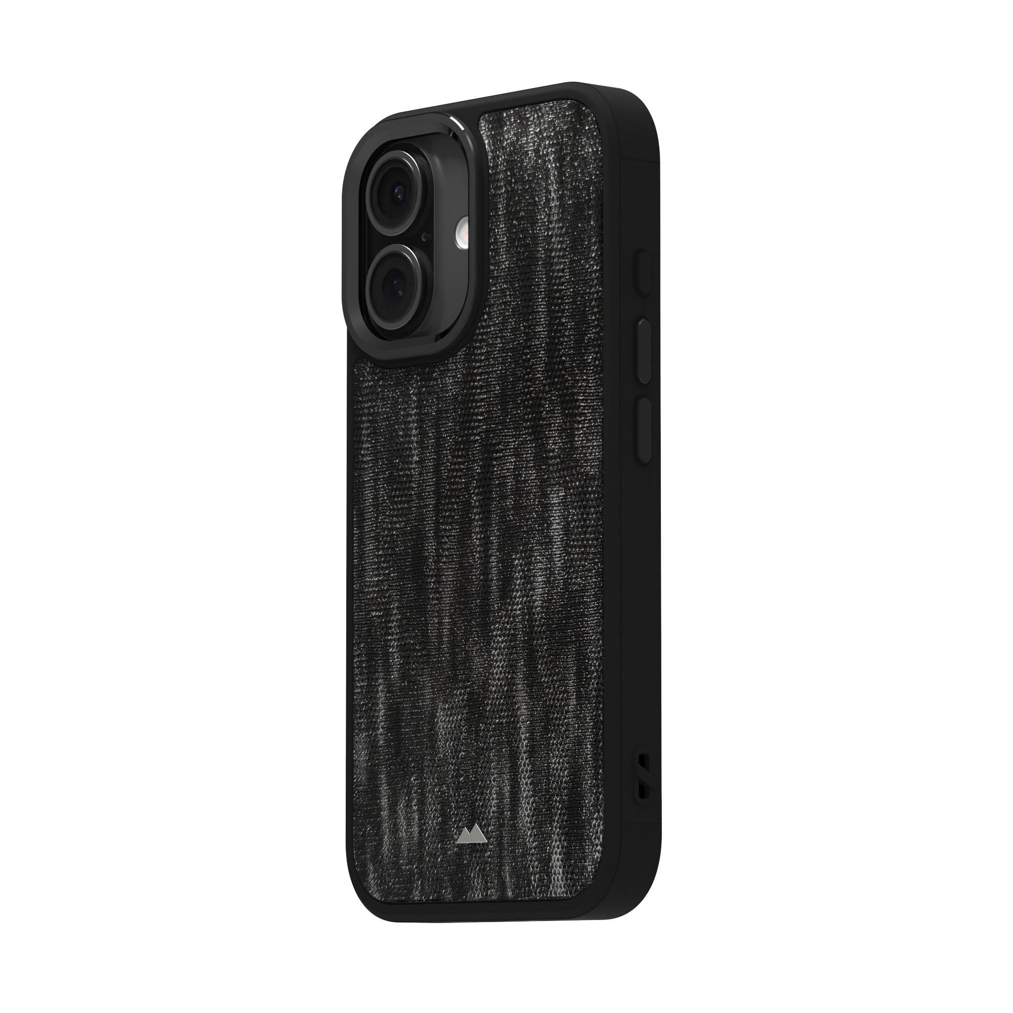 Silver Streaked Black Leather Case Cover for iPhone 16