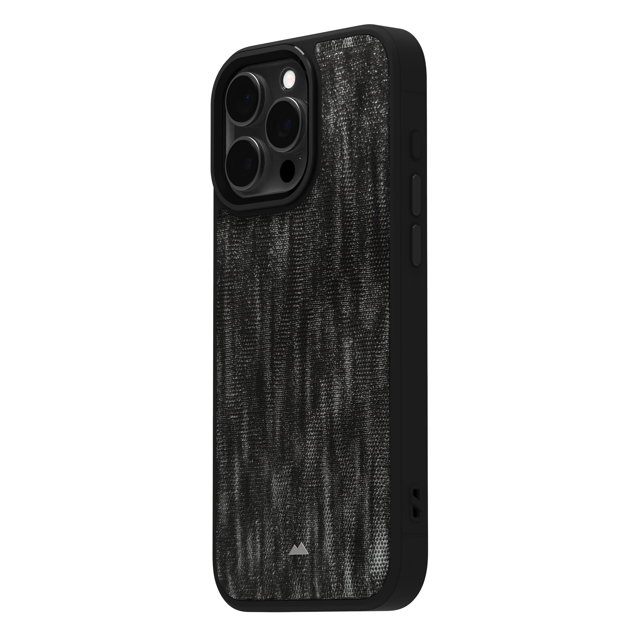 Silver Streaked Black Leather Case Cover for iPhone 16 Pro Max