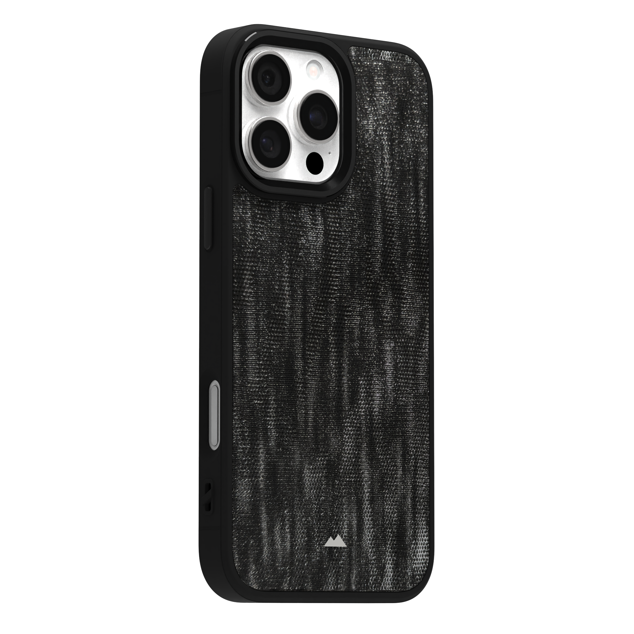 Silver Streaked Black Leather Case Cover for iPhone 16 Pro Max