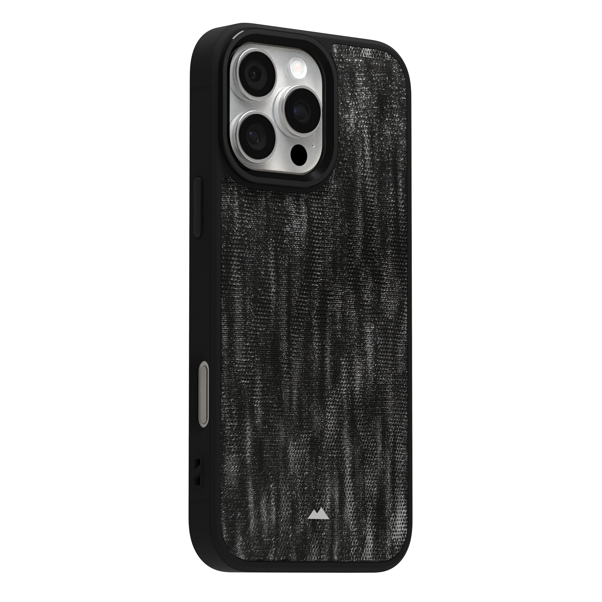 Silver Streaked Black Leather Case Cover for iPhone 16 Pro Max