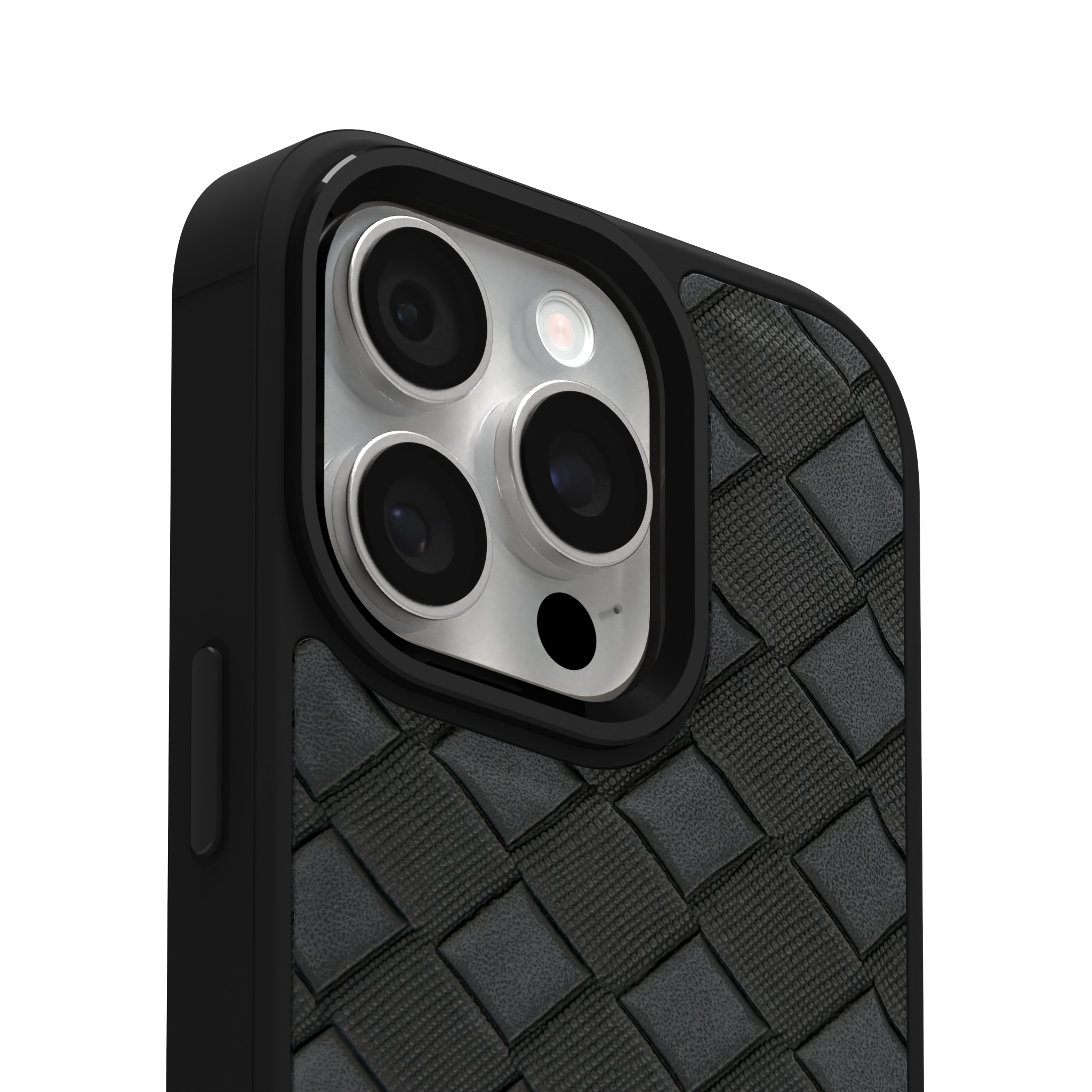 Smoked Cross Leather Case Cover for iPhone 16 Pro