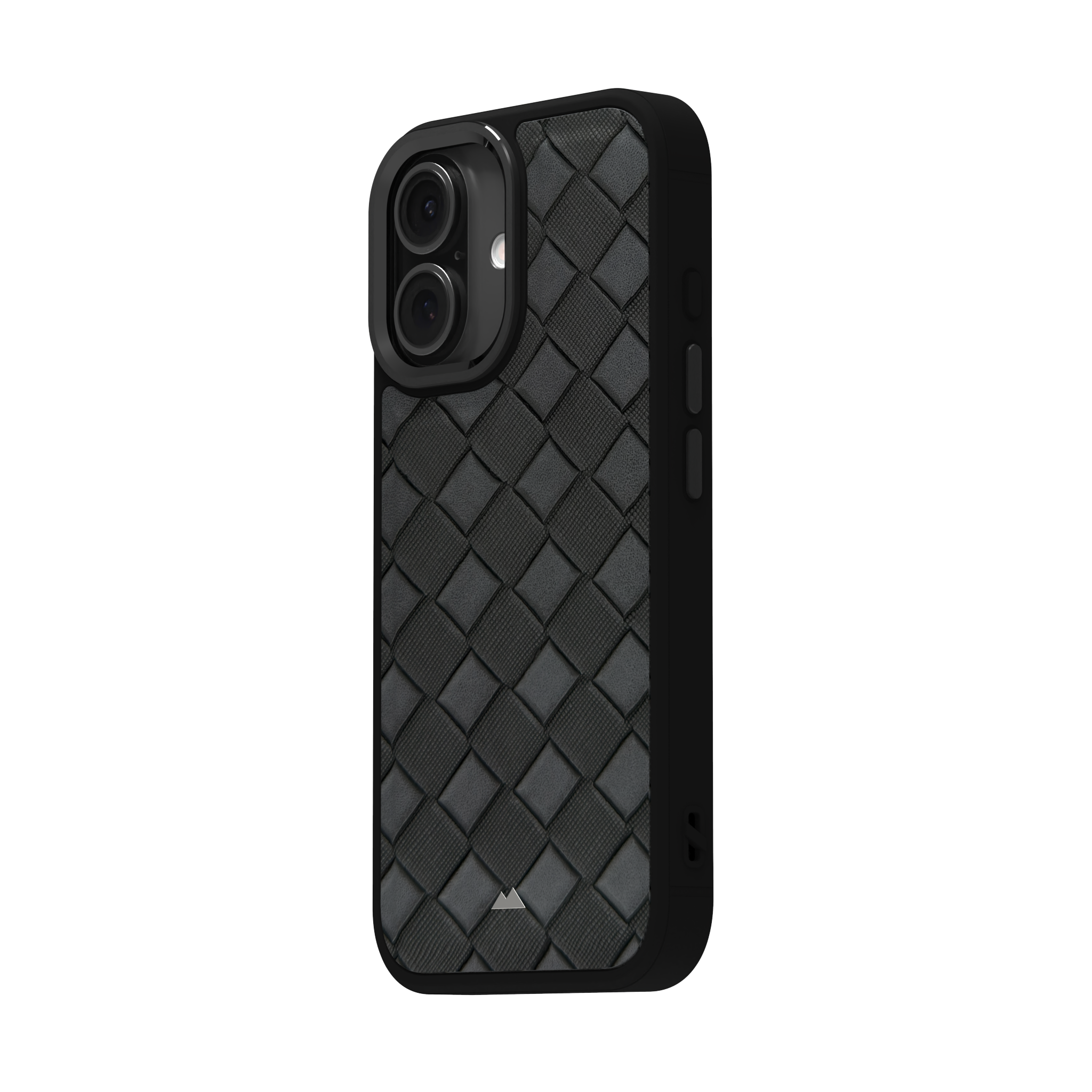 Smoked Cross Leather Case Cover for iPhone 16