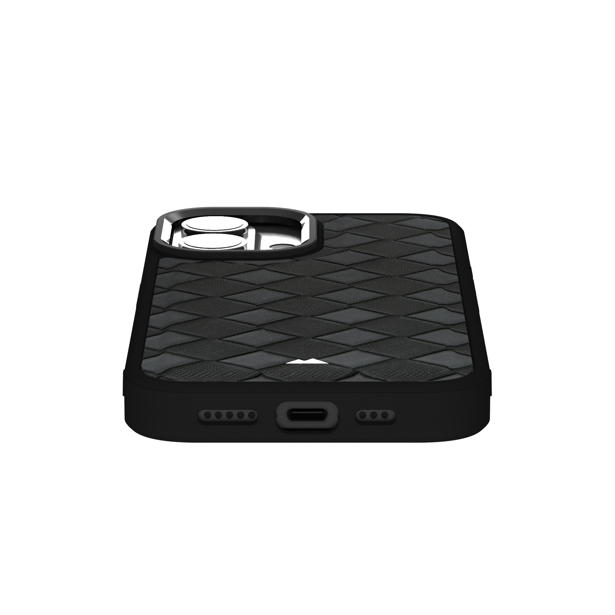 Smoked Cross Leather Case Cover for iPhone 16