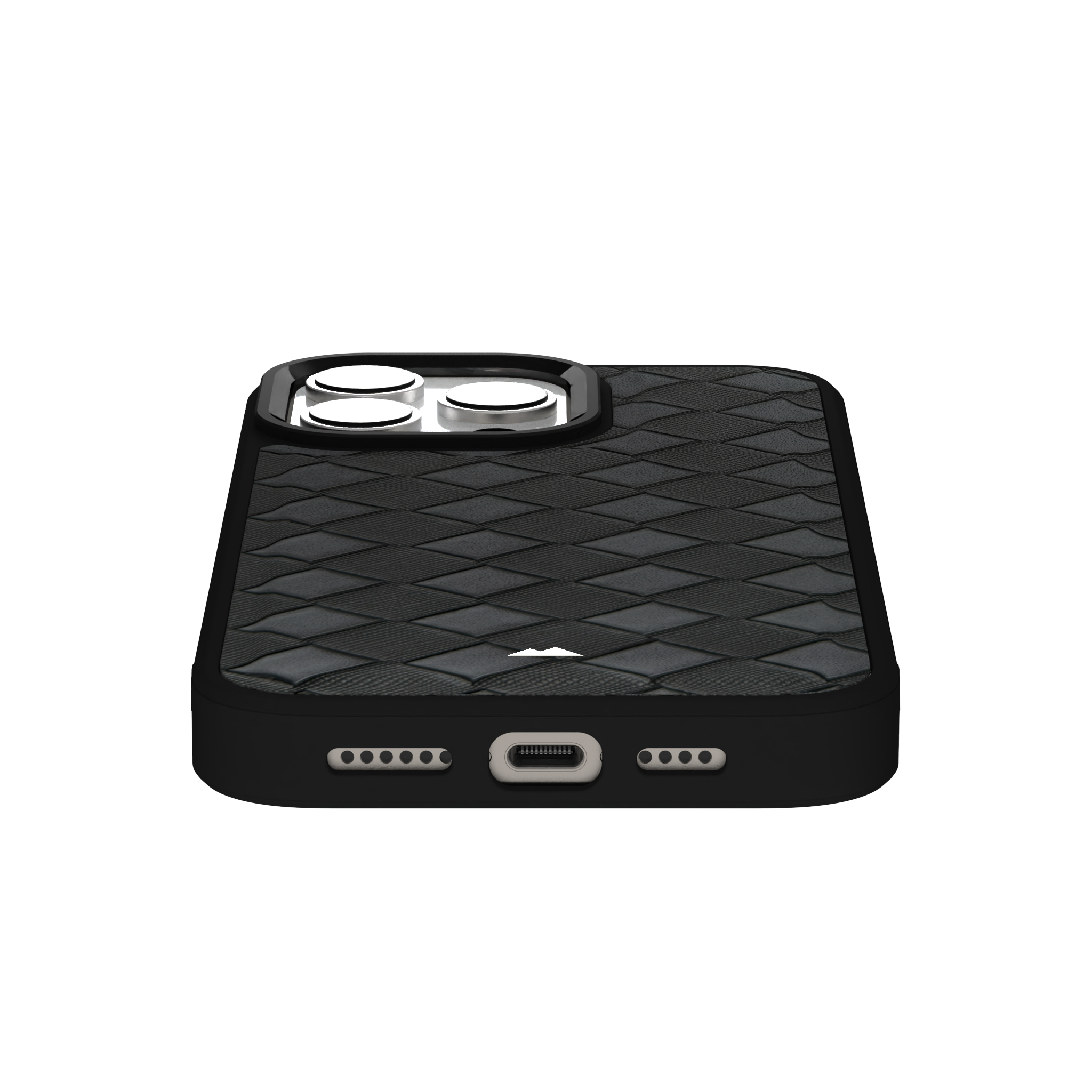 Smoked Cross Leather Case Cover for iPhone 16 Pro Max