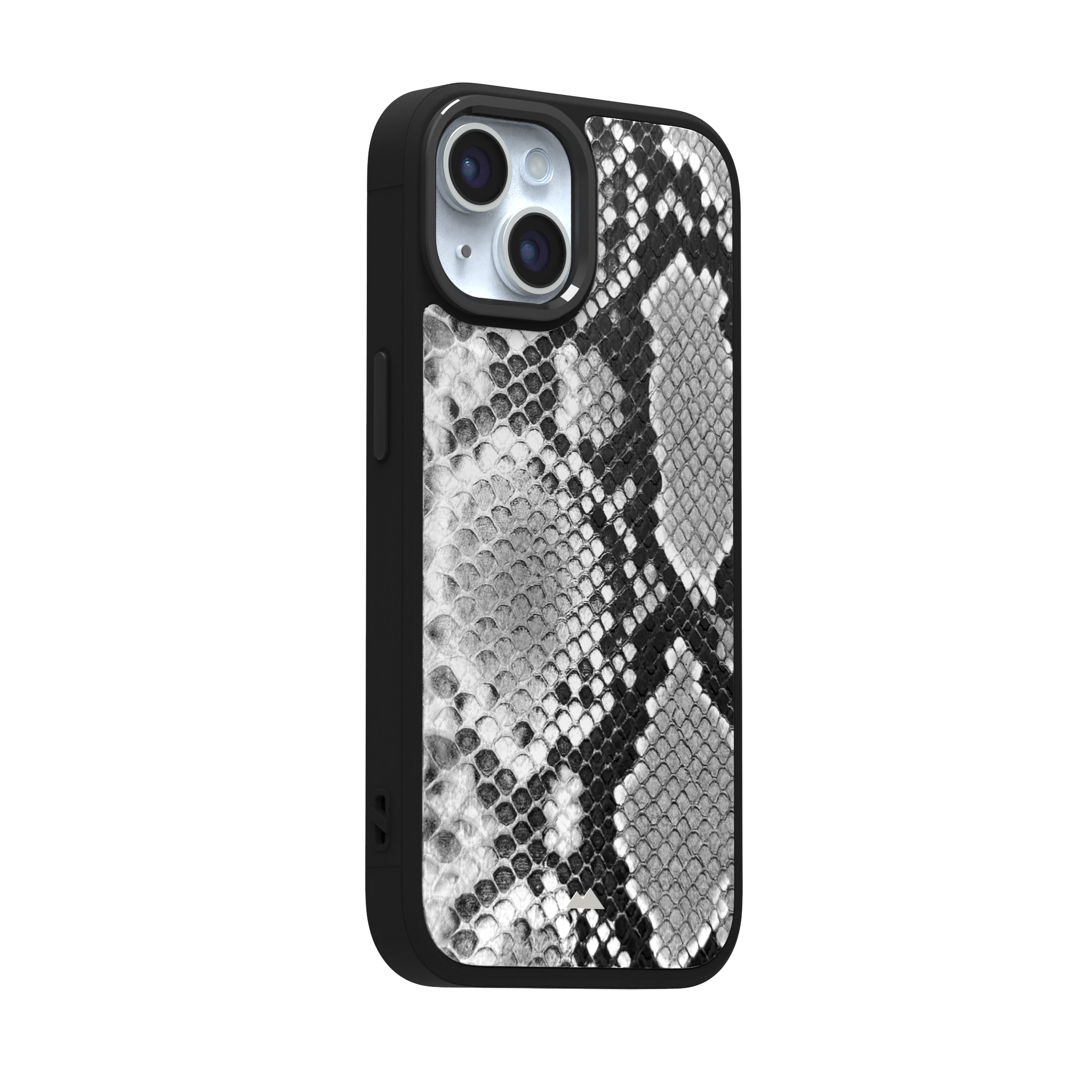 White Reptile Leather Case Cover for iPhone 15