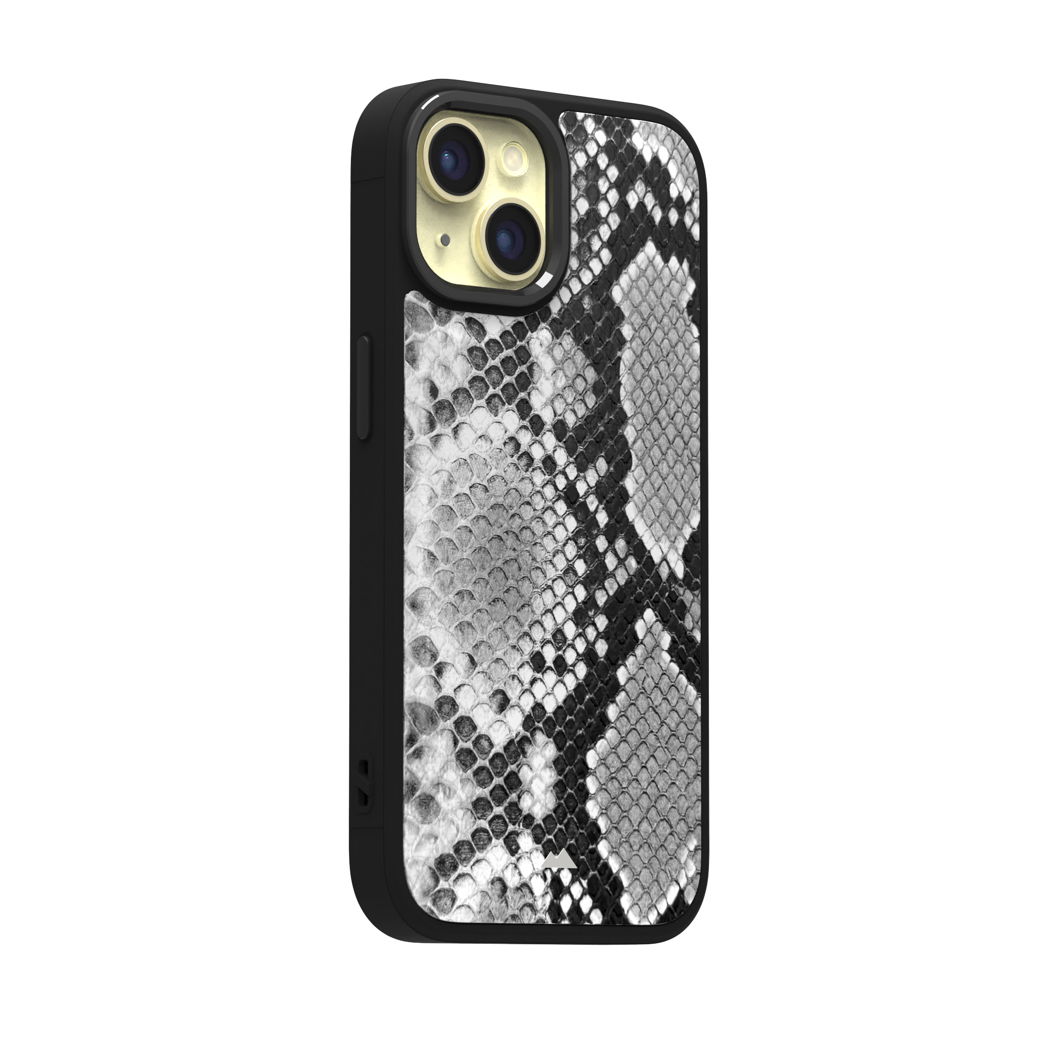 White Reptile Leather Case Cover for iPhone 15