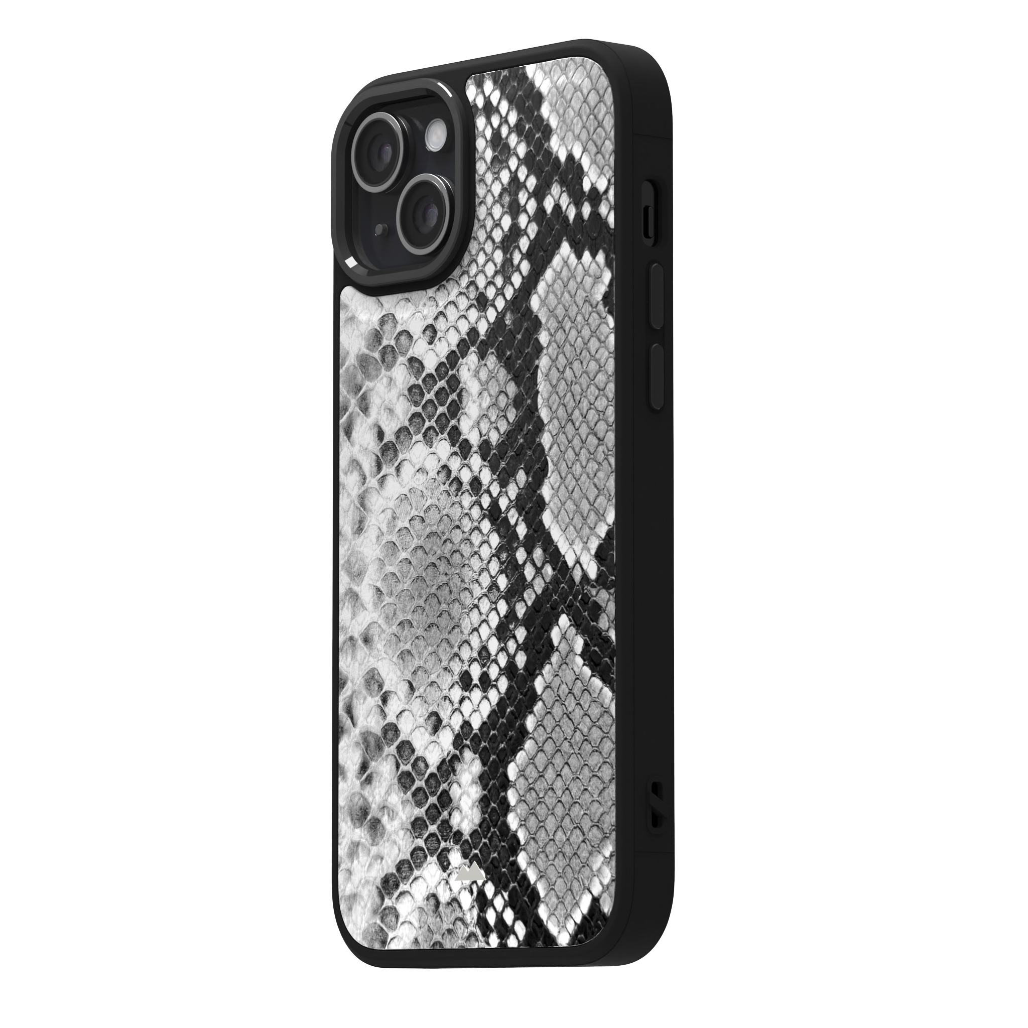 White Reptile Leather Case Cover for iPhone 15 Plus