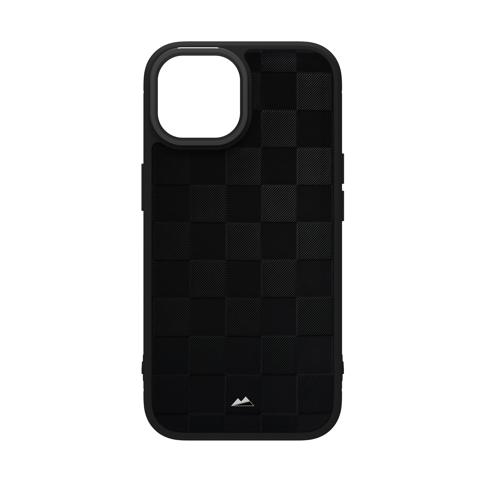 Black Checkered Leather Case for iPhone 15