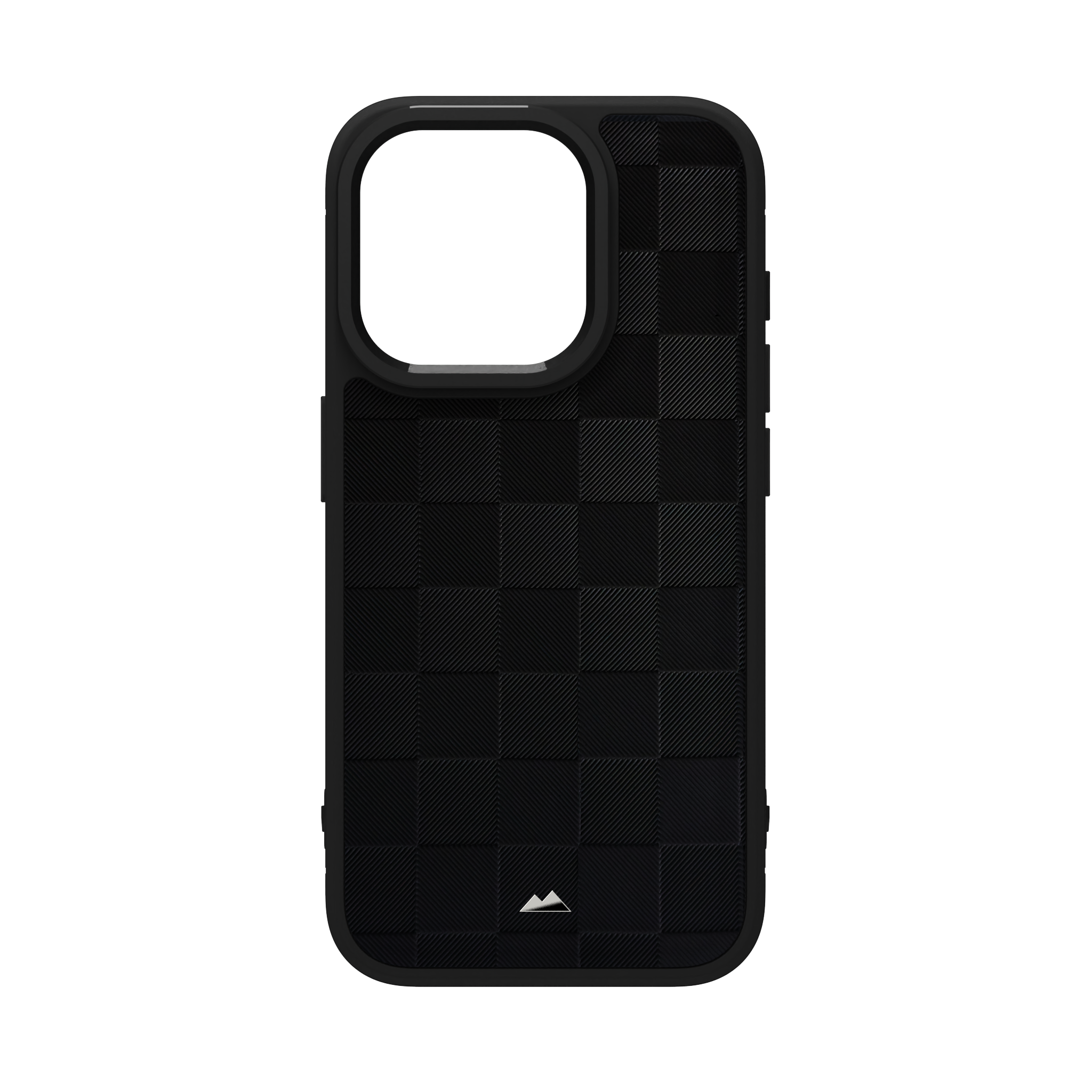 Black Checkered Leather Case for iPhone 15 Pro