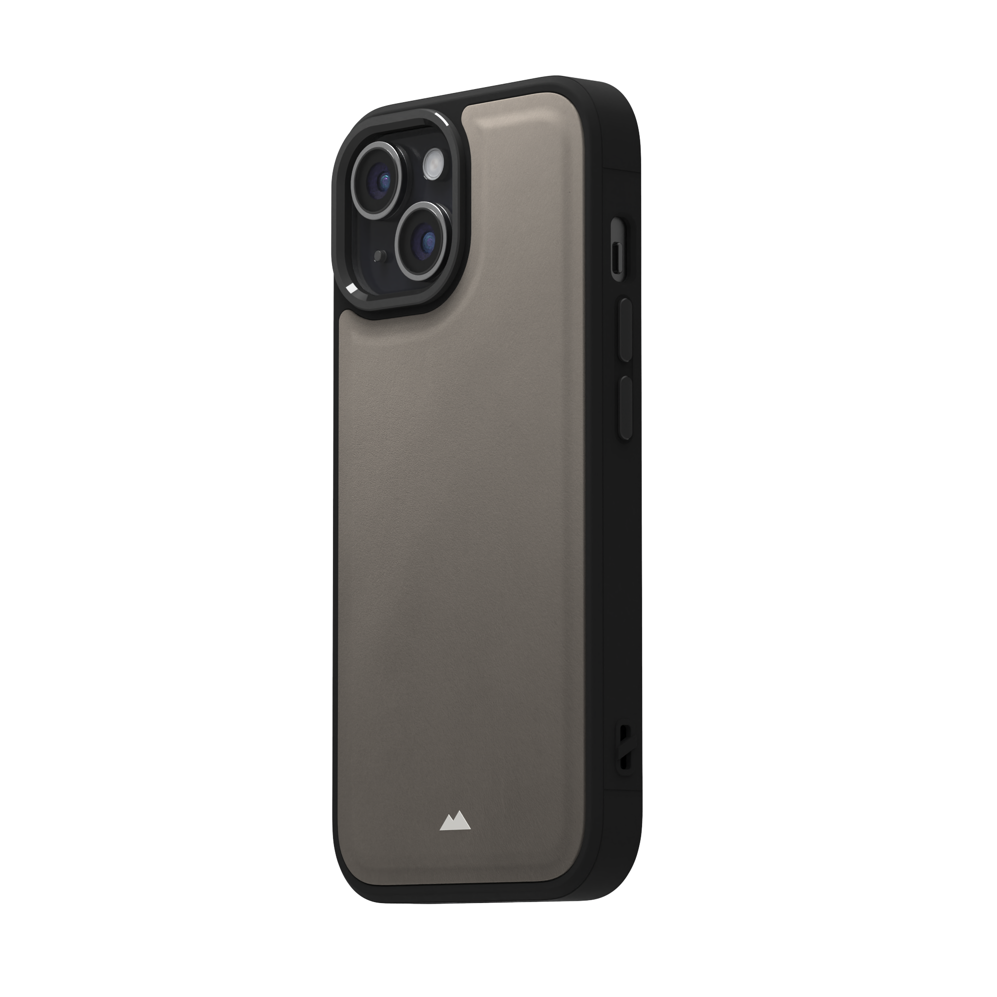 Grey Top Grain Leather Case Cover for iPhone 15