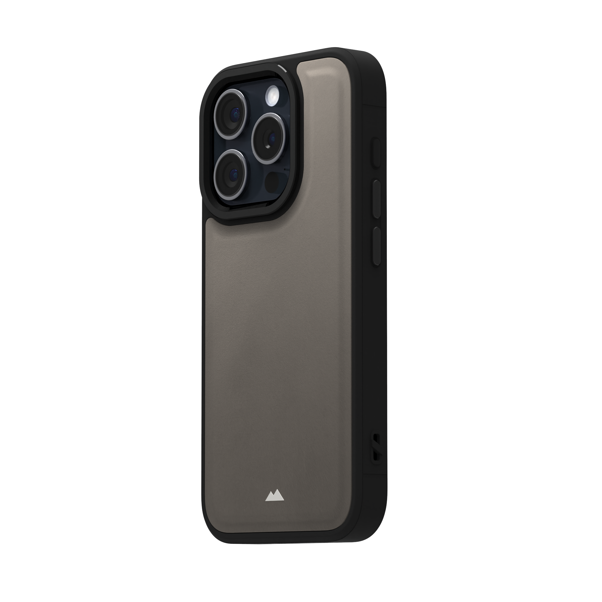 Grey Top Grain Leather Case Cover for iPhone 15 Pro