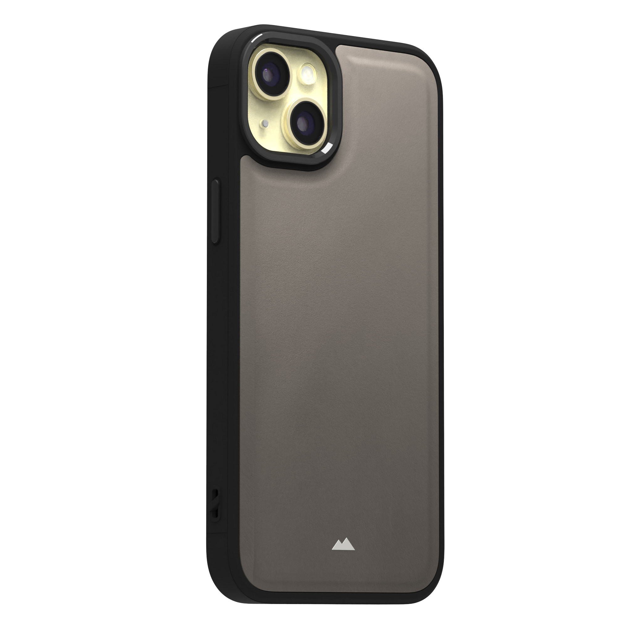 Grey Top Grain Leather Case Cover for iPhone 15 Plus