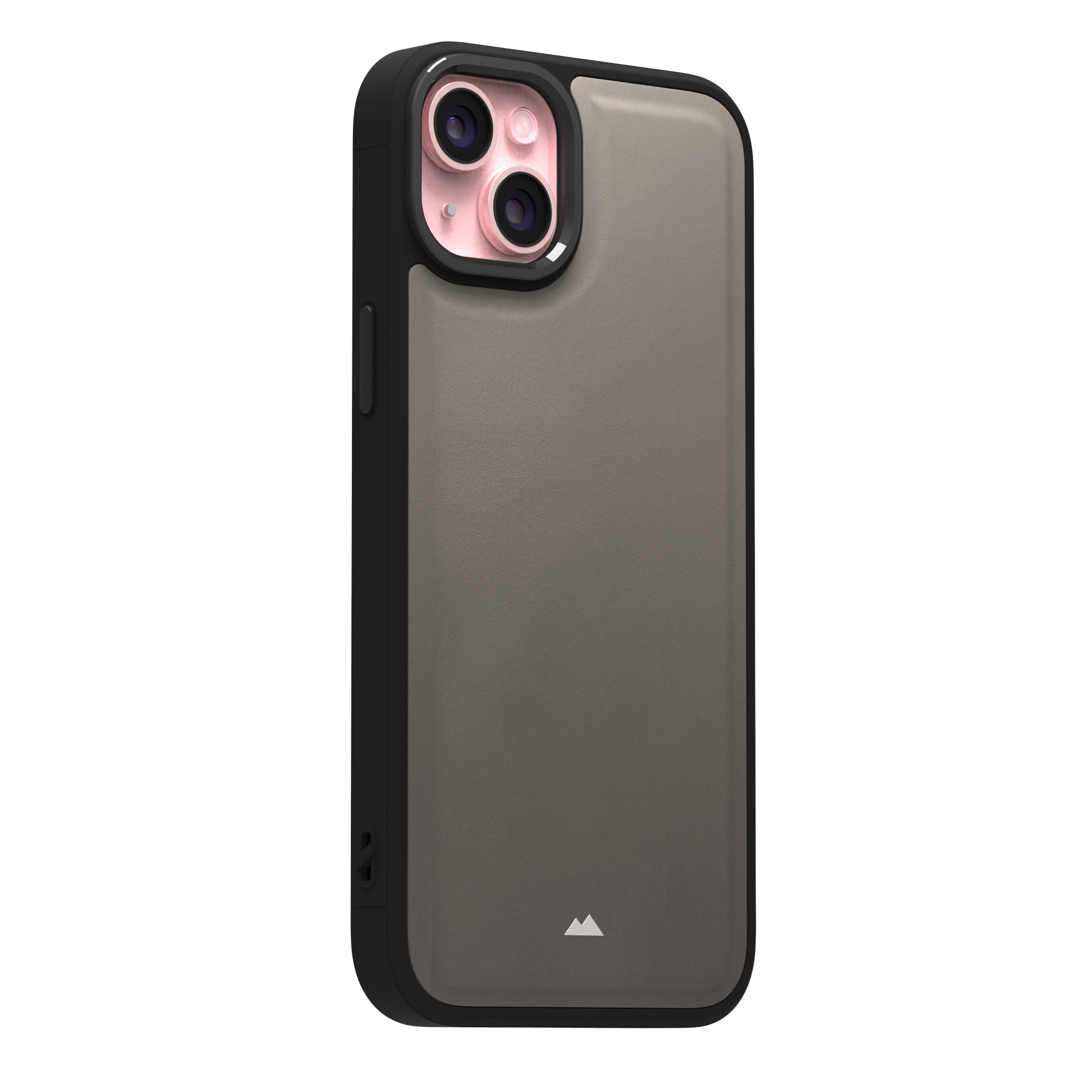 Grey Top Grain Leather Case Cover for iPhone 15 Plus