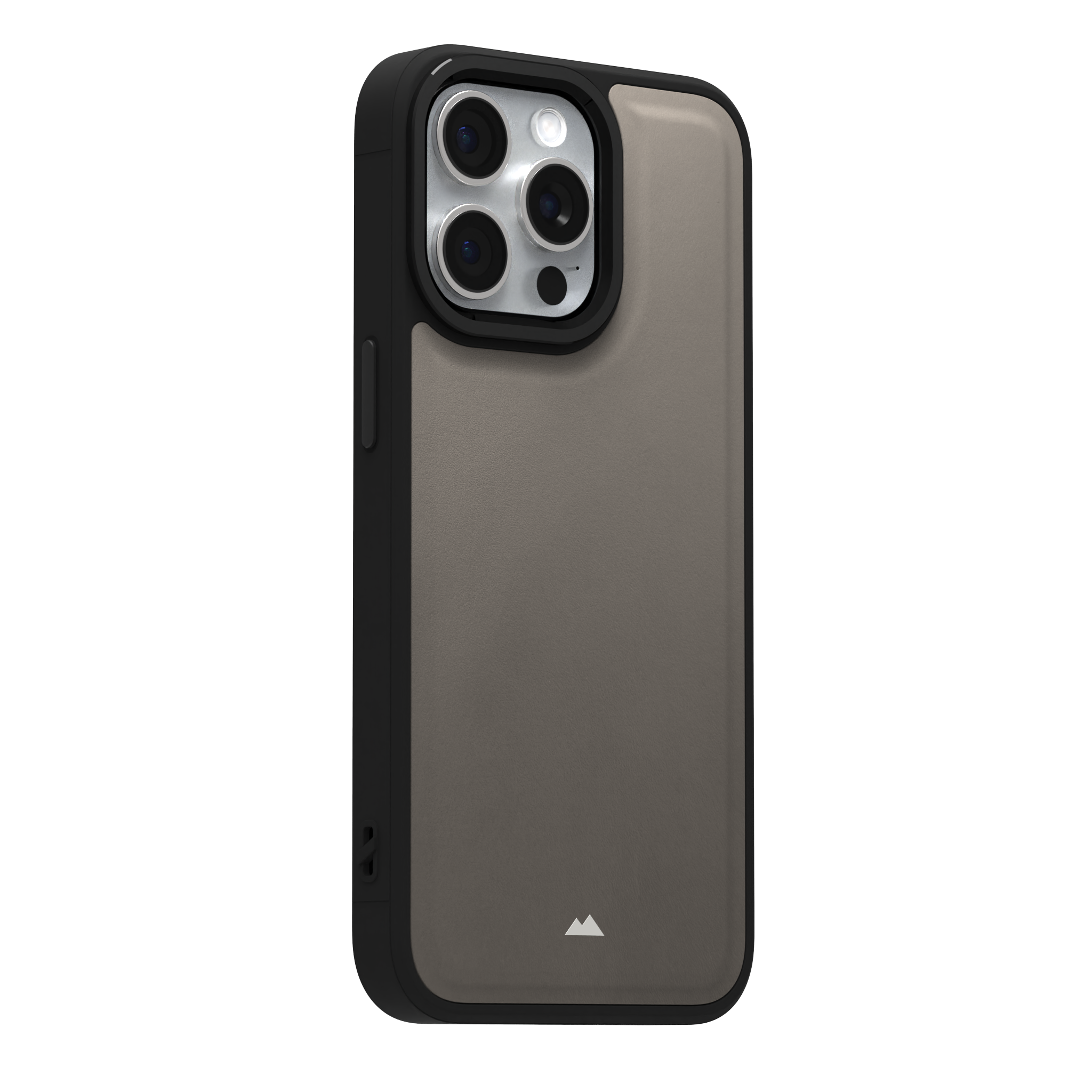 Grey Top Grain Leather Case Cover for iPhone 15 Pro Max