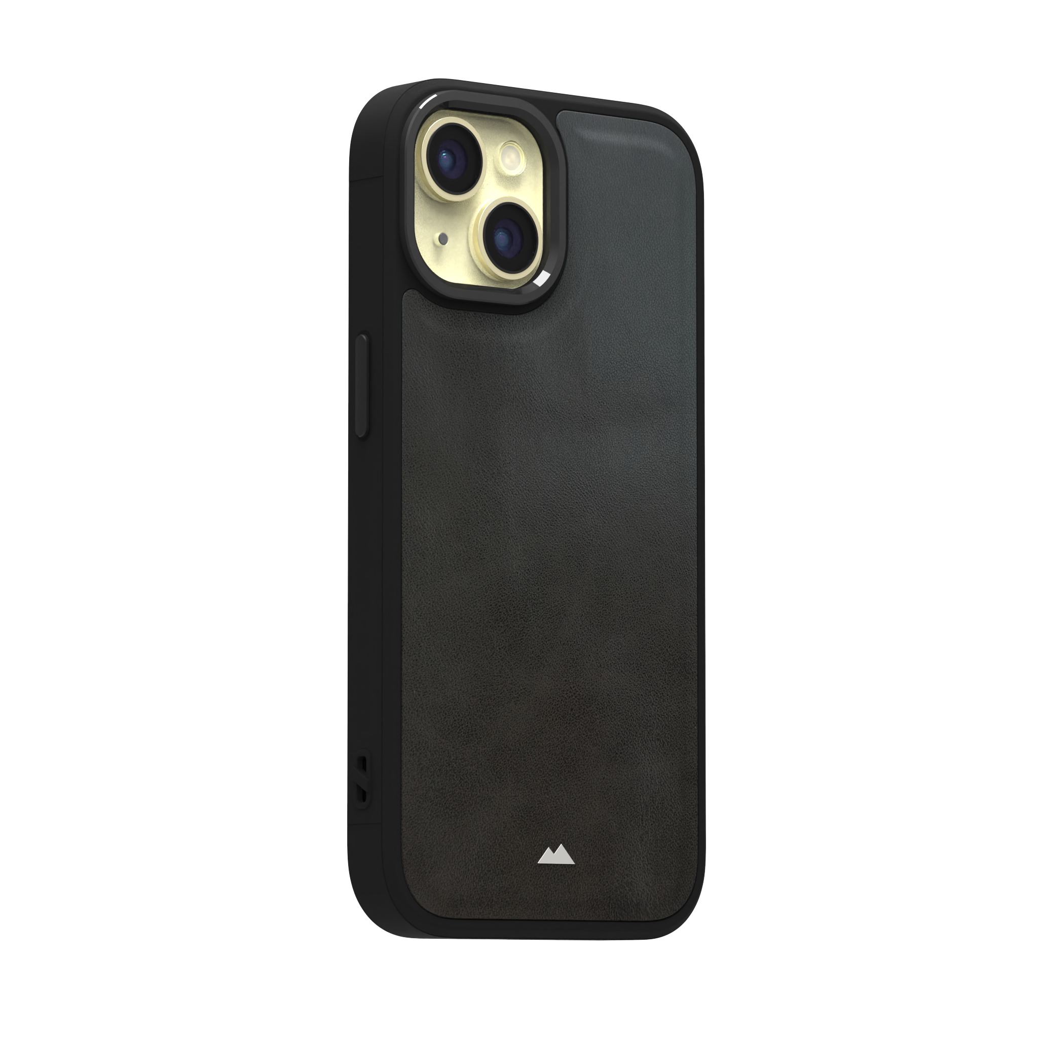 Smudged Grey Leather Case Cover for iPhone 15