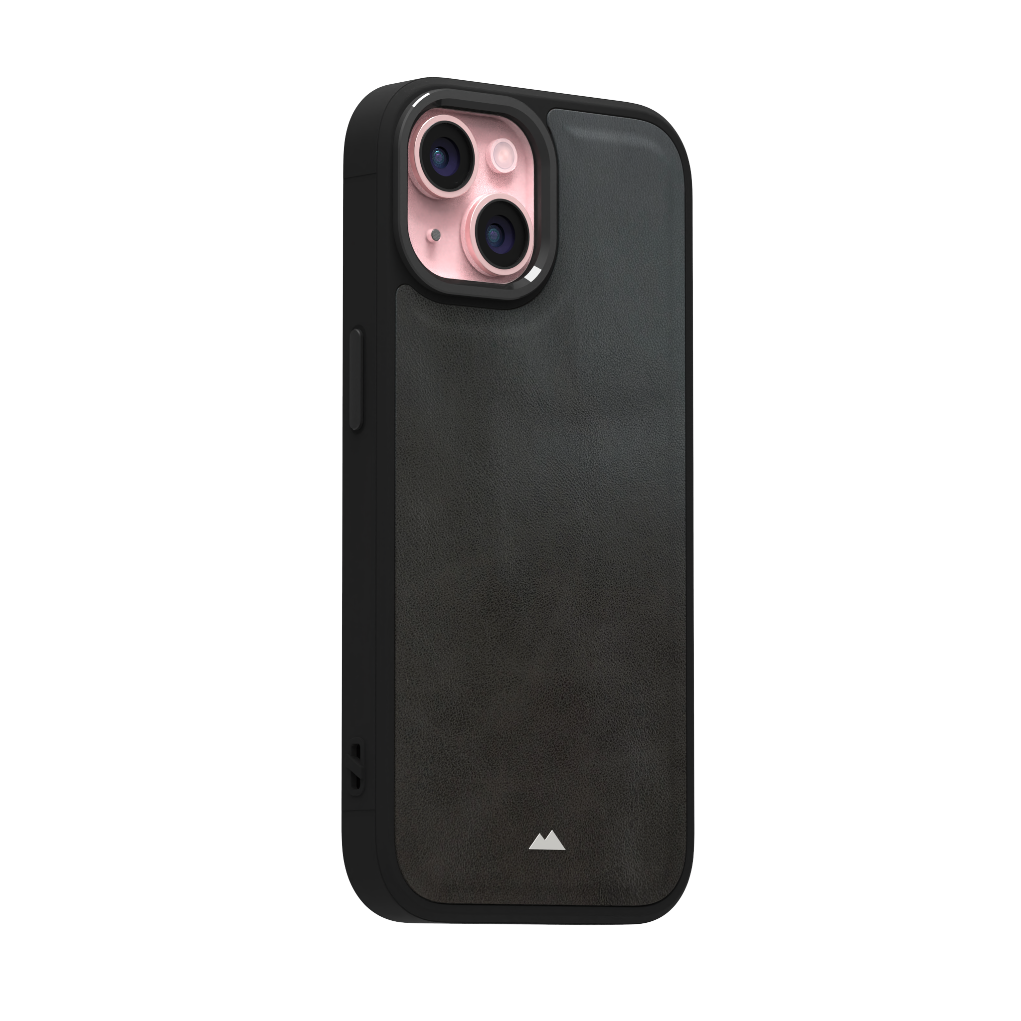 Smudged Grey Leather Case Cover for iPhone 15