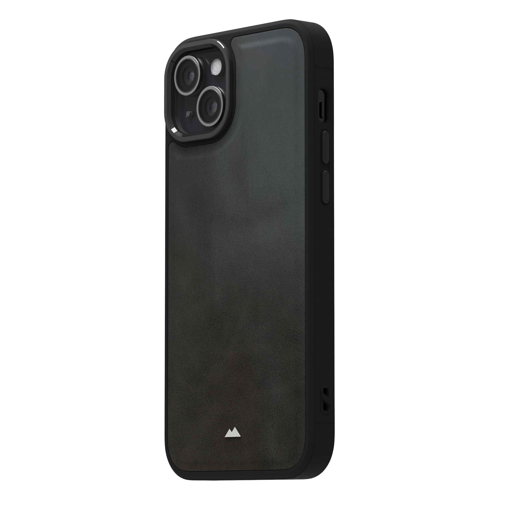 Smudged Grey Leather Case Cover for iPhone 15 Plus