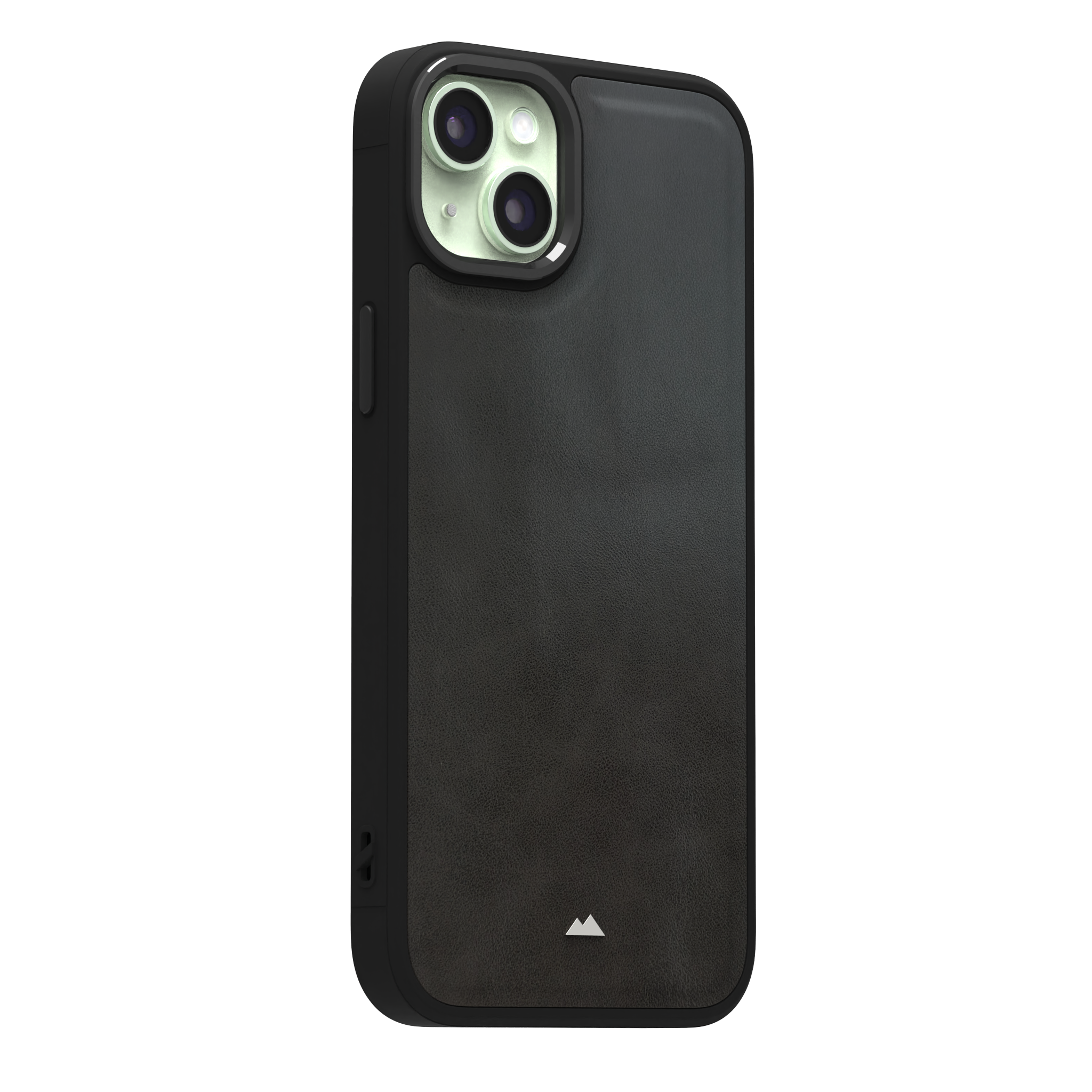 Smudged Grey Leather Case Cover for iPhone 15 Plus