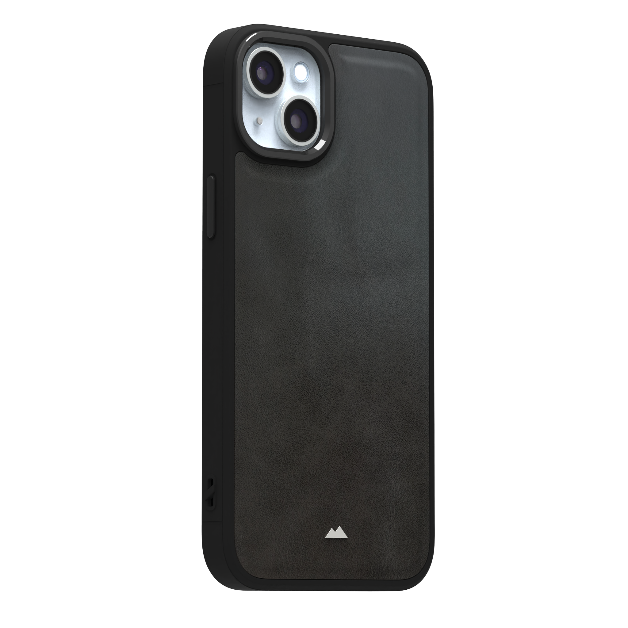 Smudged Grey Leather Case Cover for iPhone 15 Plus