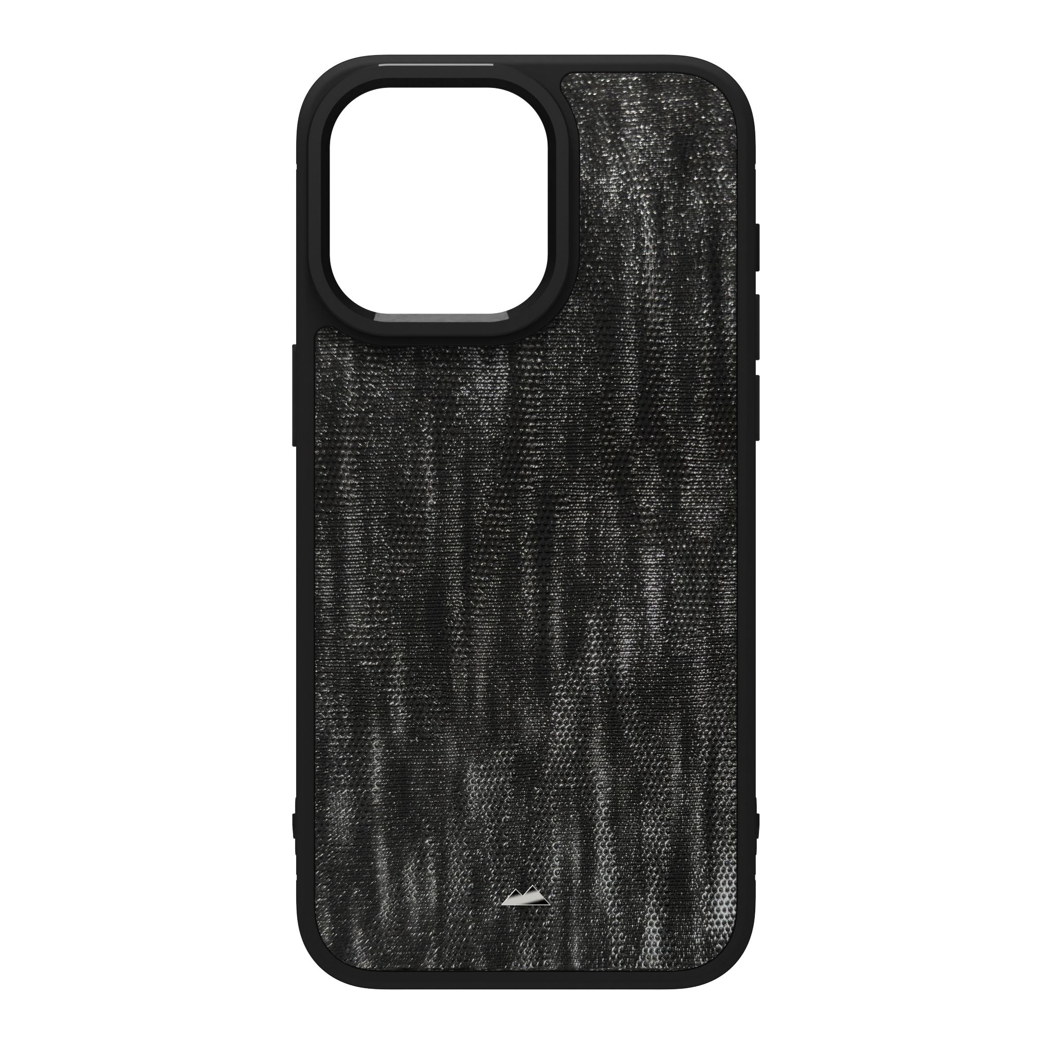Silver Streaked Black Leather Case Cover for iPhone 15 Pro Max