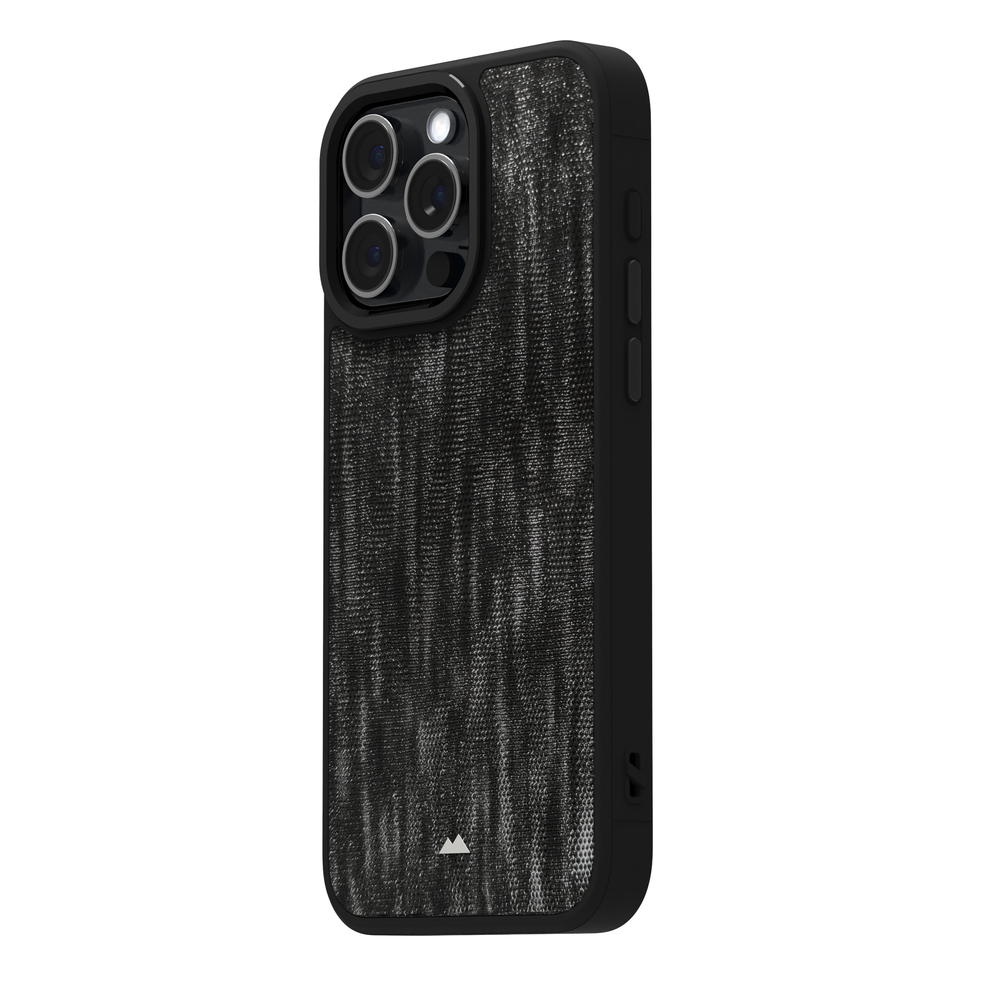 Silver Streaked Black Leather Case Cover for iPhone 15 Pro Max