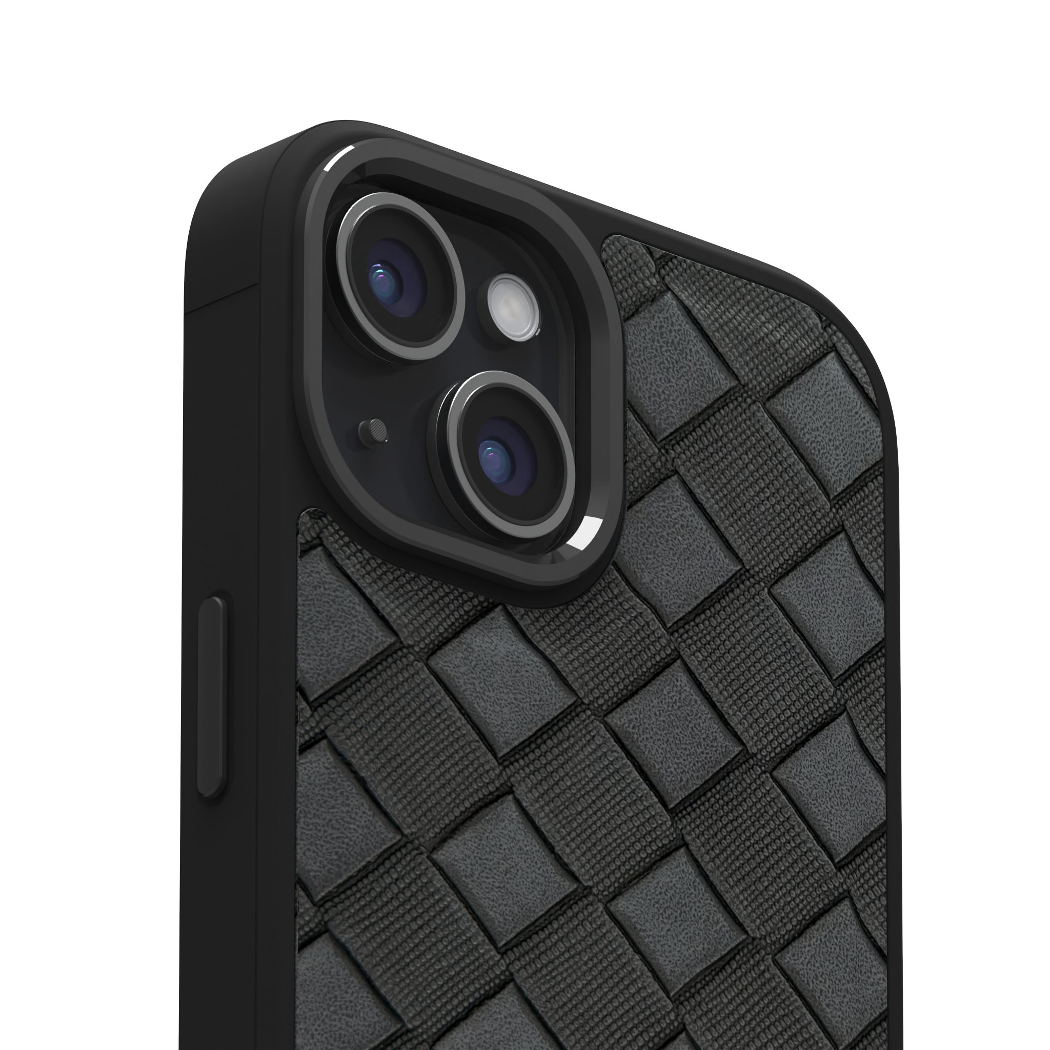 Smoked Cross Leather Case Cover for iPhone 15