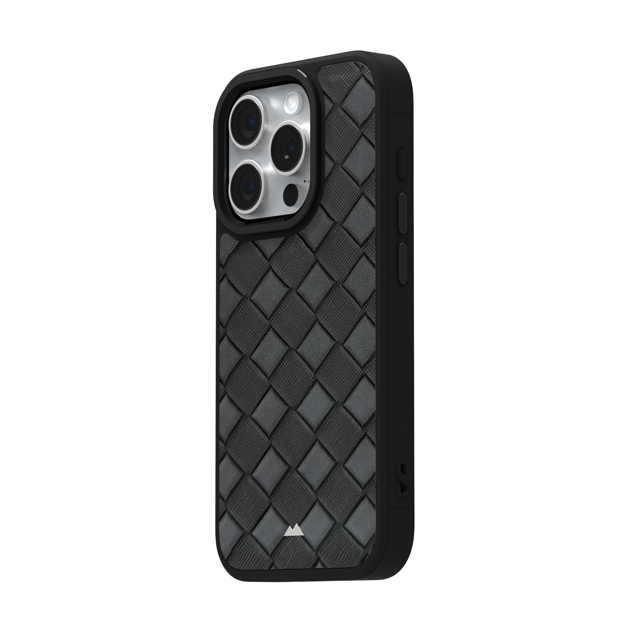 Smoked Cross Leather Case Cover for iPhone 15 Pro