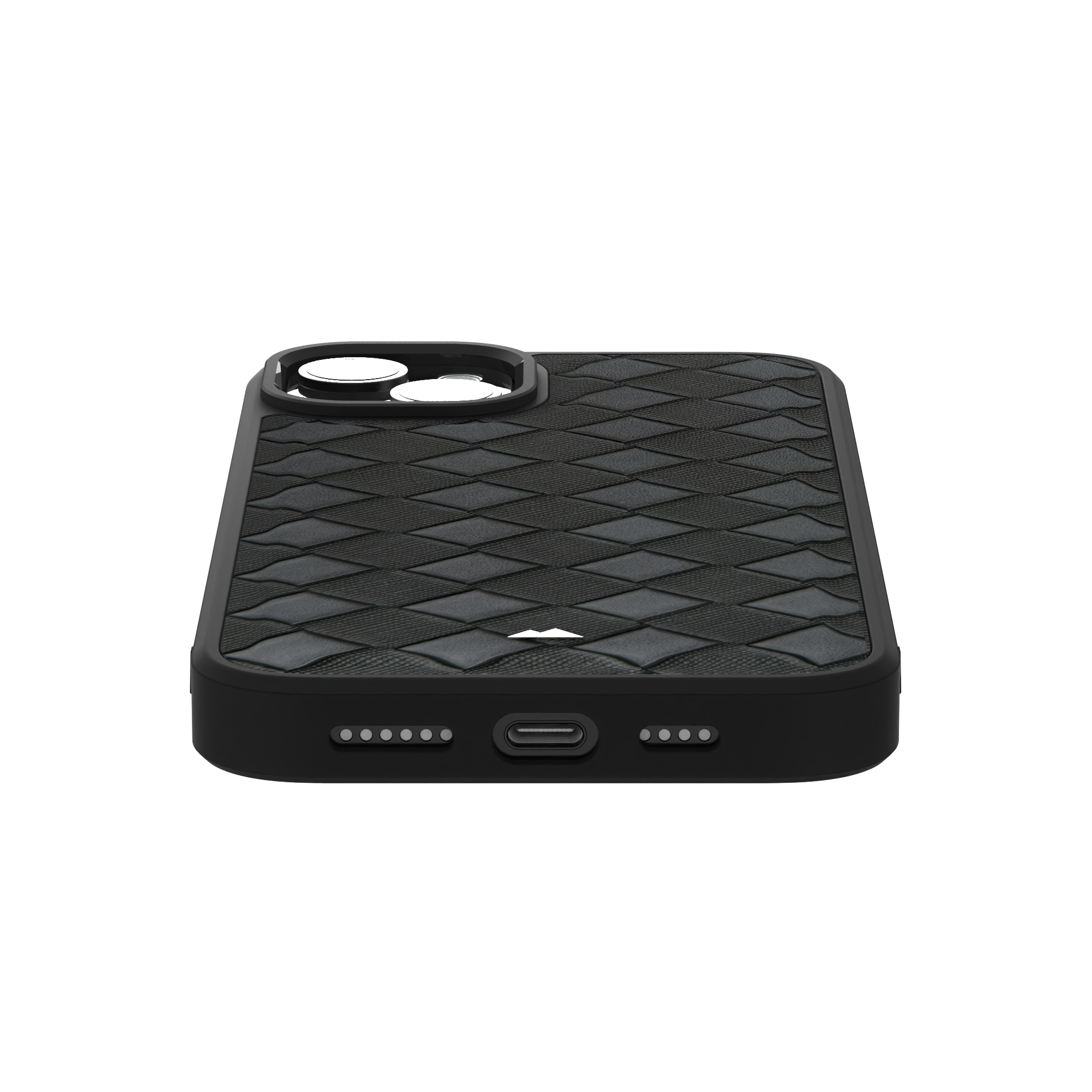 Smoked Cross Leather Case Cover for iPhone 15 Plus