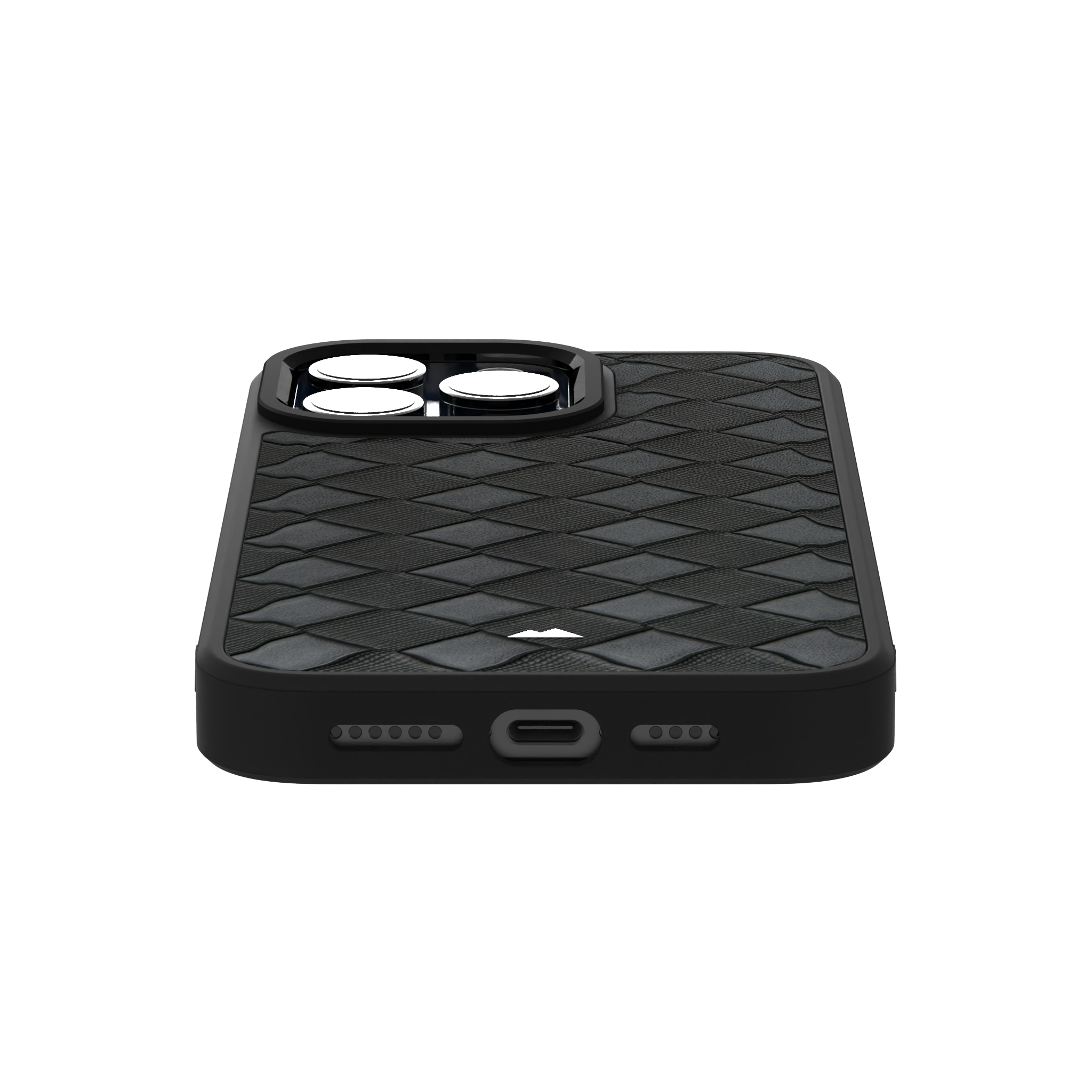 Smoked Cross Leather Case Cover for iPhone 15 Pro Max