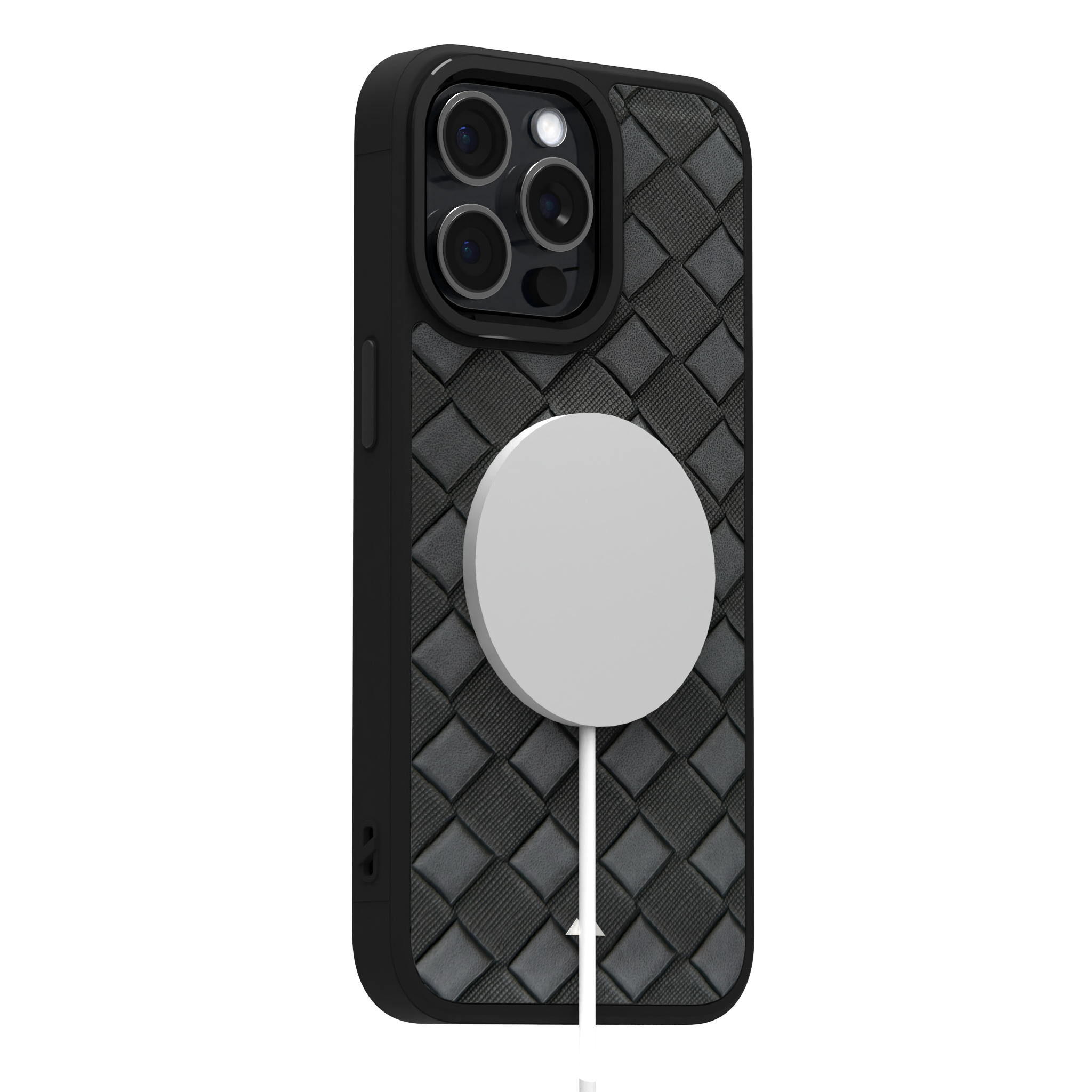 Smoked Cross Leather Case Cover for iPhone 15 Pro Max