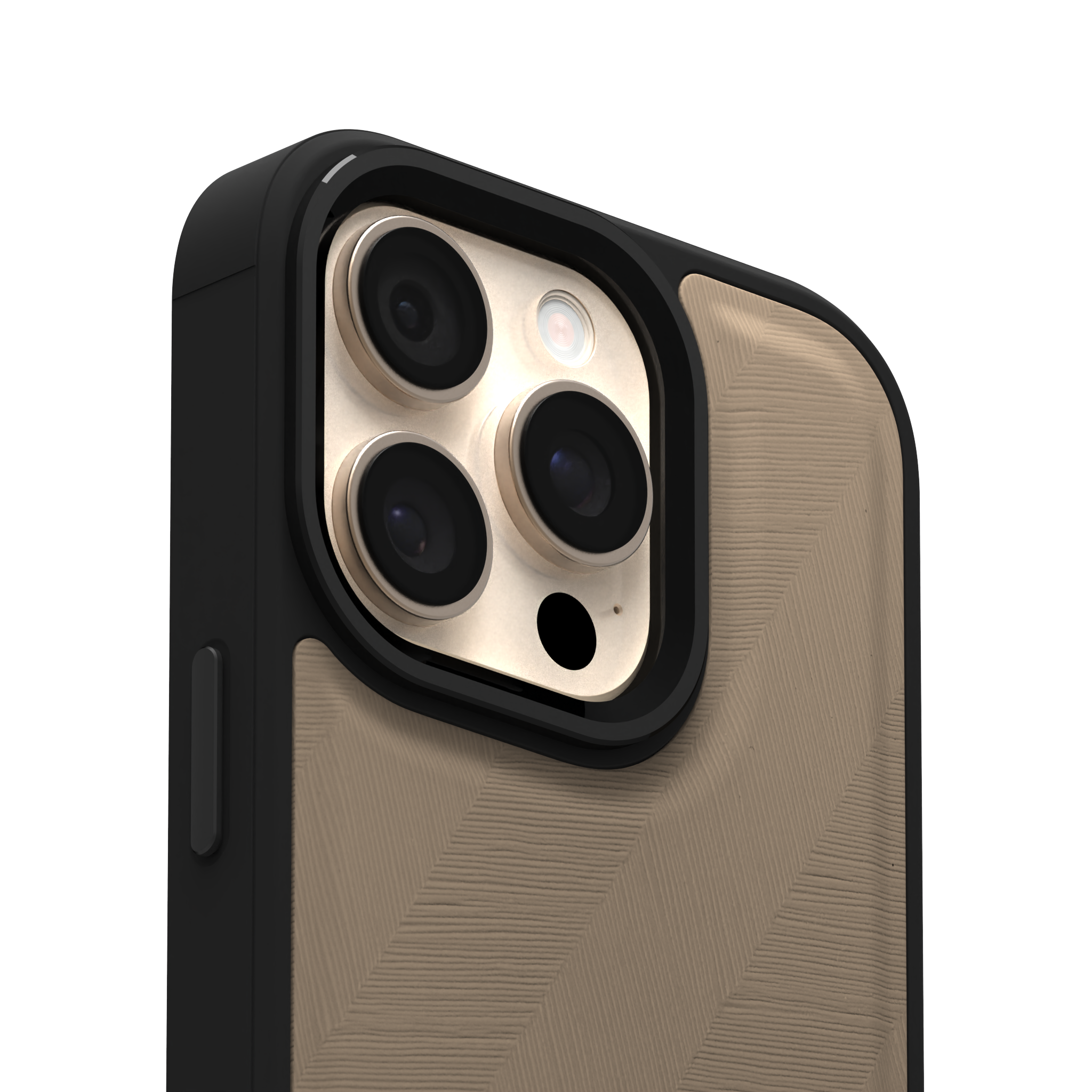 Pale Lined Leather Case Cover for iPhone 16 Pro