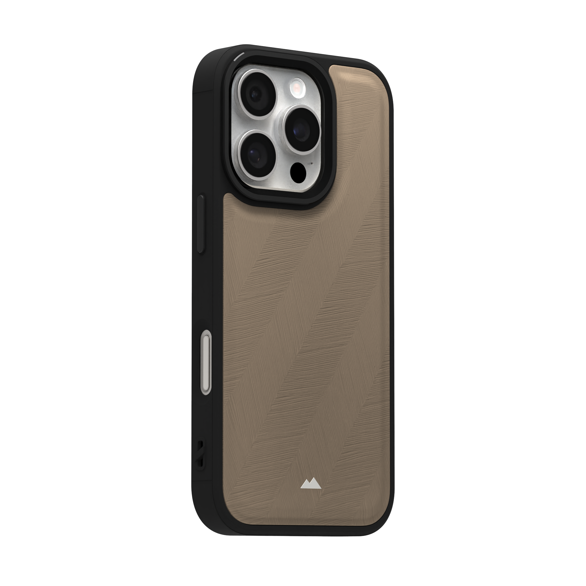 Pale Lined Leather Case Cover for iPhone 16 Pro