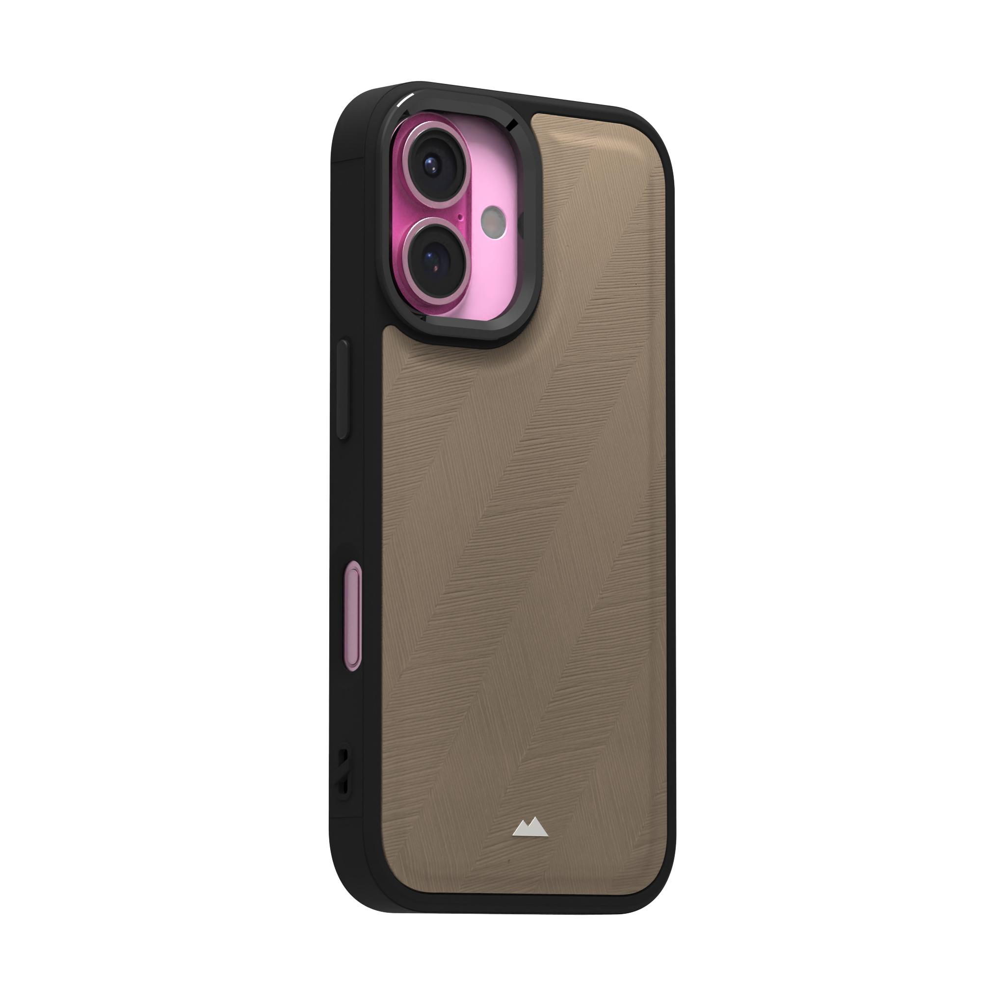 Pale Lined Leather Case Cover for iPhone 16