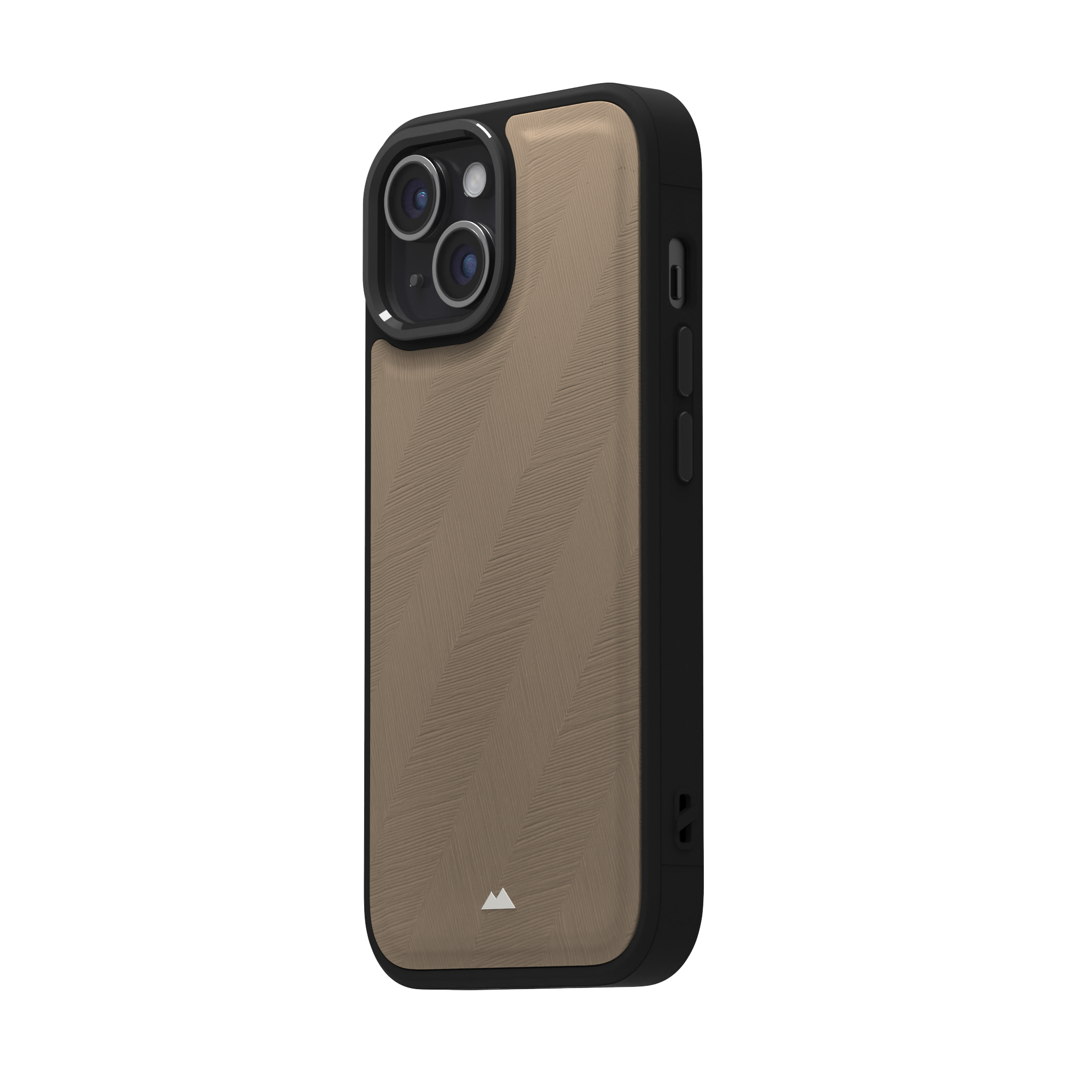 Pale Lined Leather Case Cover for iPhone 15