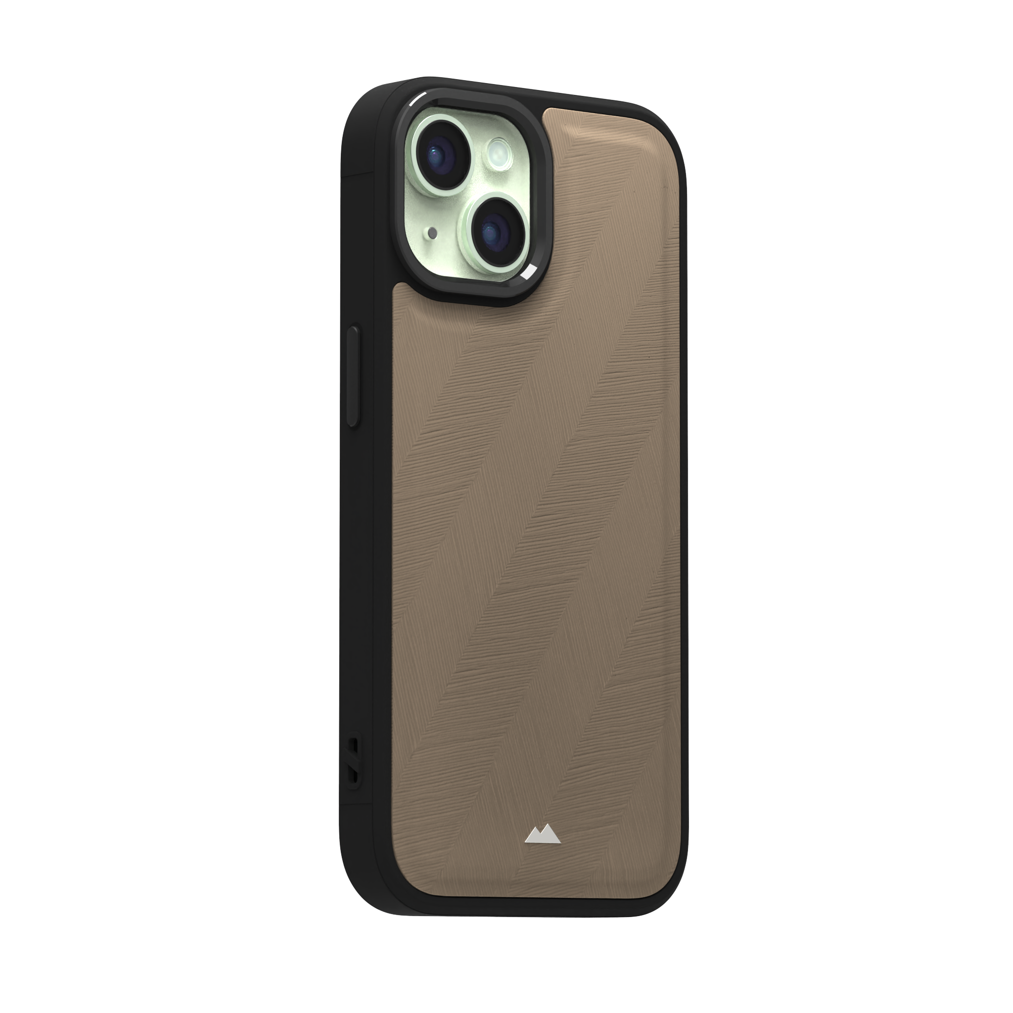 Pale Lined Leather Case Cover for iPhone 15