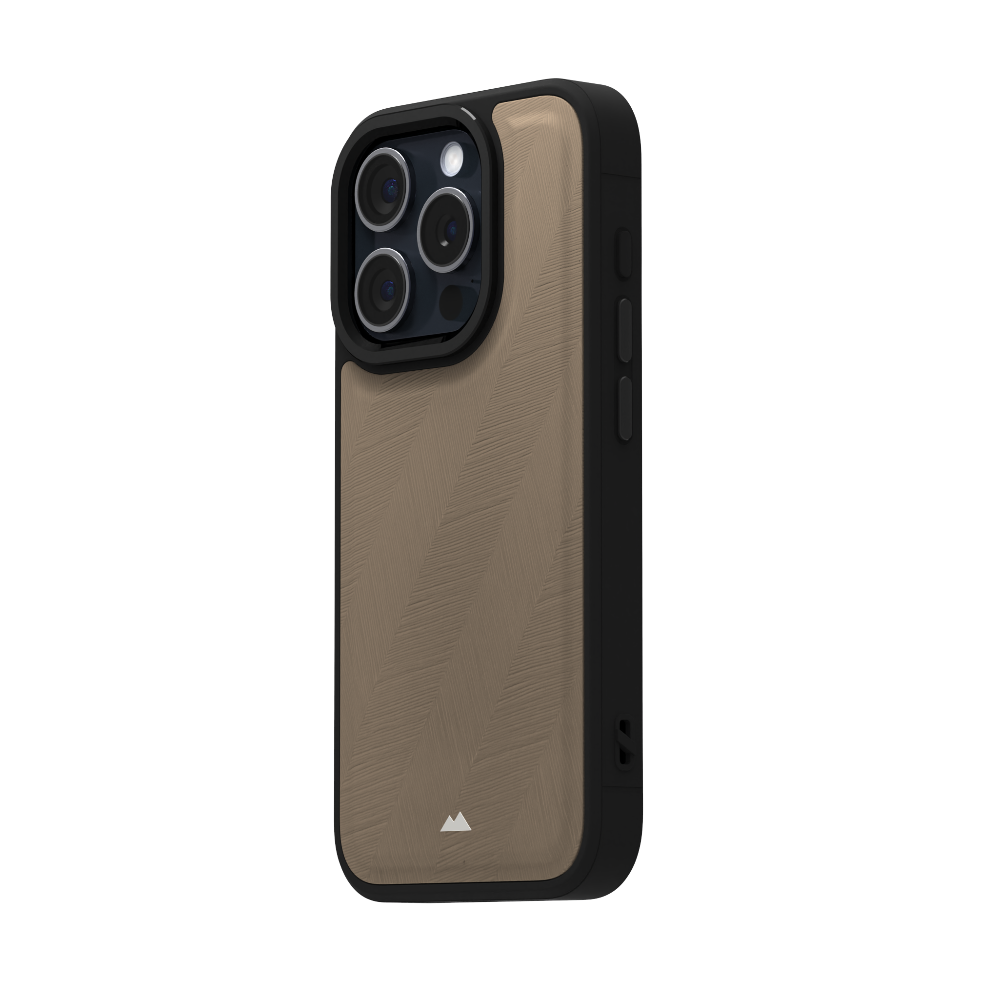 Pale Lined Leather Case Cover for iPhone 15 Pro