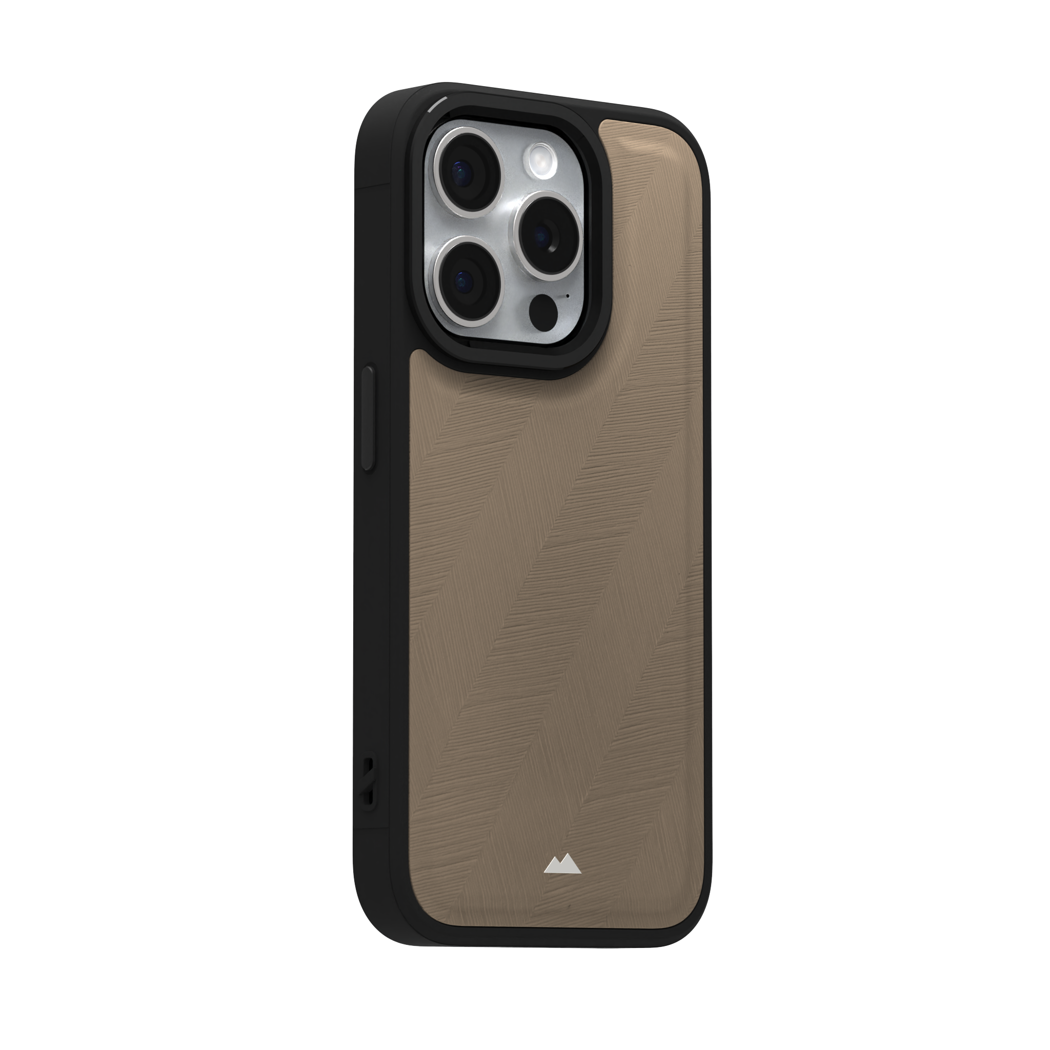 Pale Lined Leather Case Cover for iPhone 15 Pro