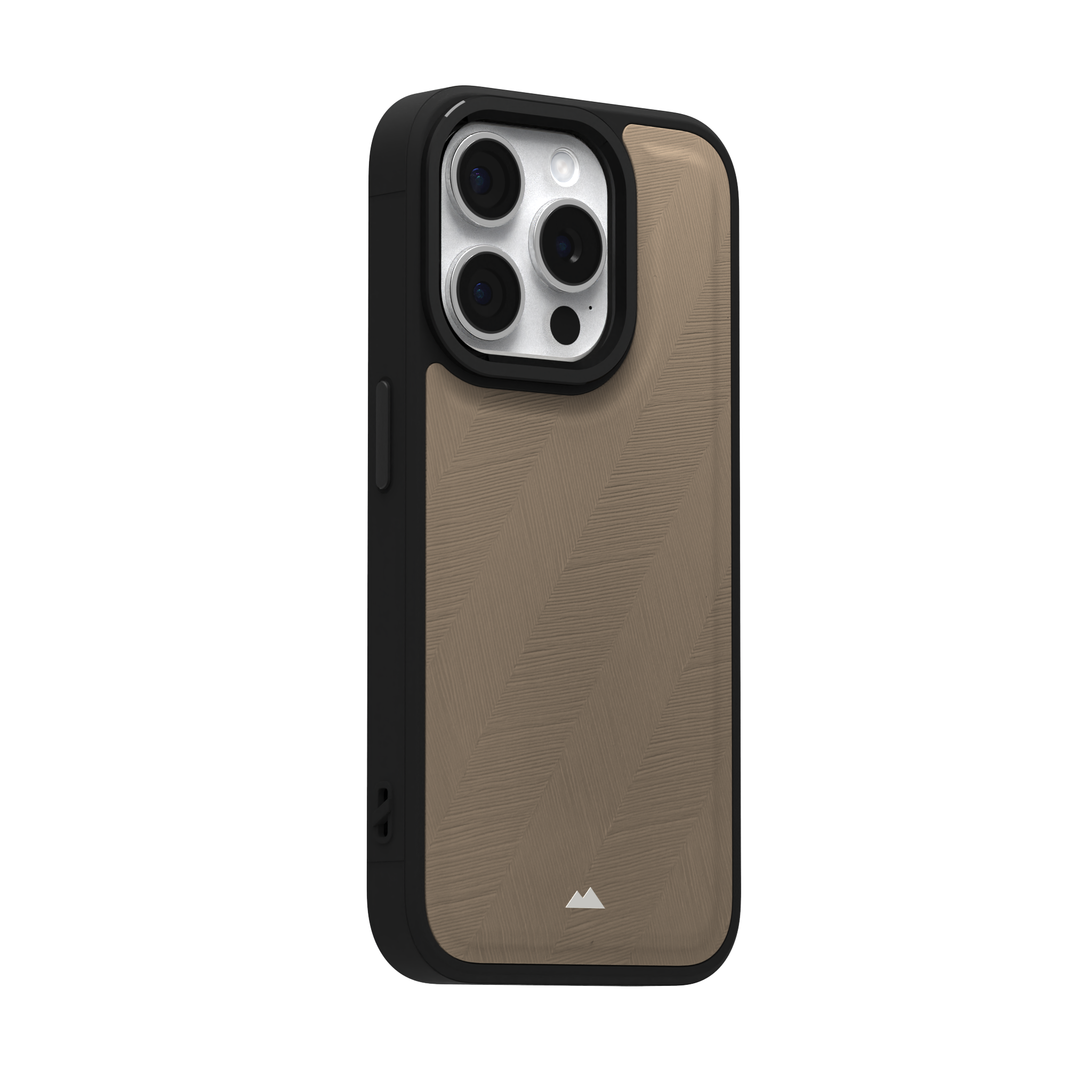 Pale Lined Leather Case Cover for iPhone 15 Pro