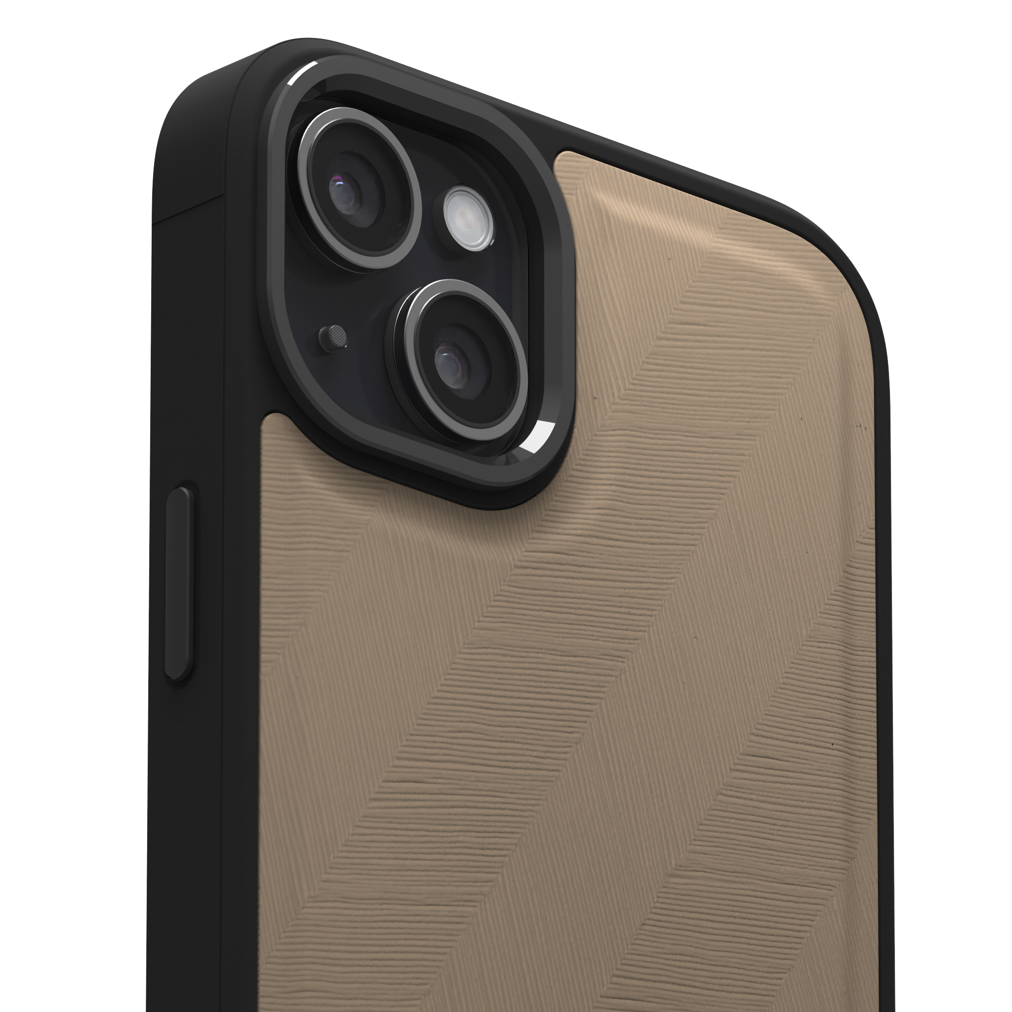 Pale Lined Leather Case Cover for iPhone 15 Plus