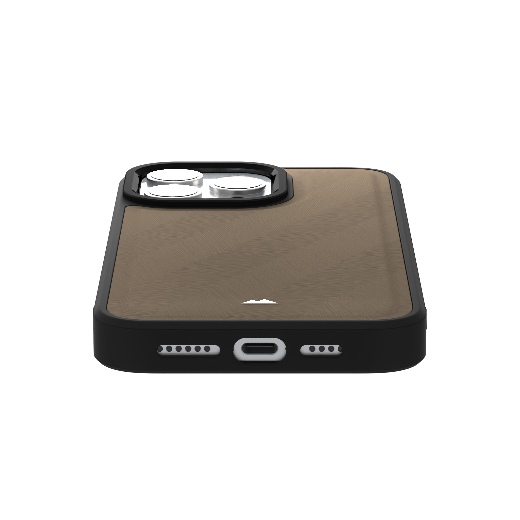 Pale Lined Leather Case Cover for iPhone 15 Pro Max