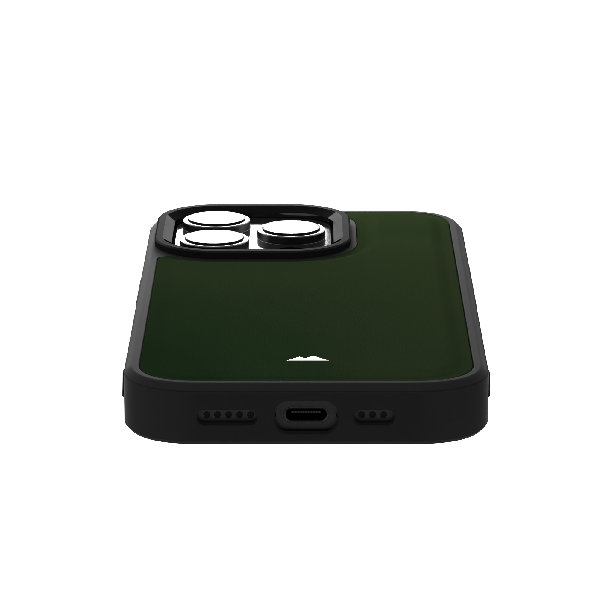 Dark Olive Smooth Leather Case Cover for iPhone 16 Pro